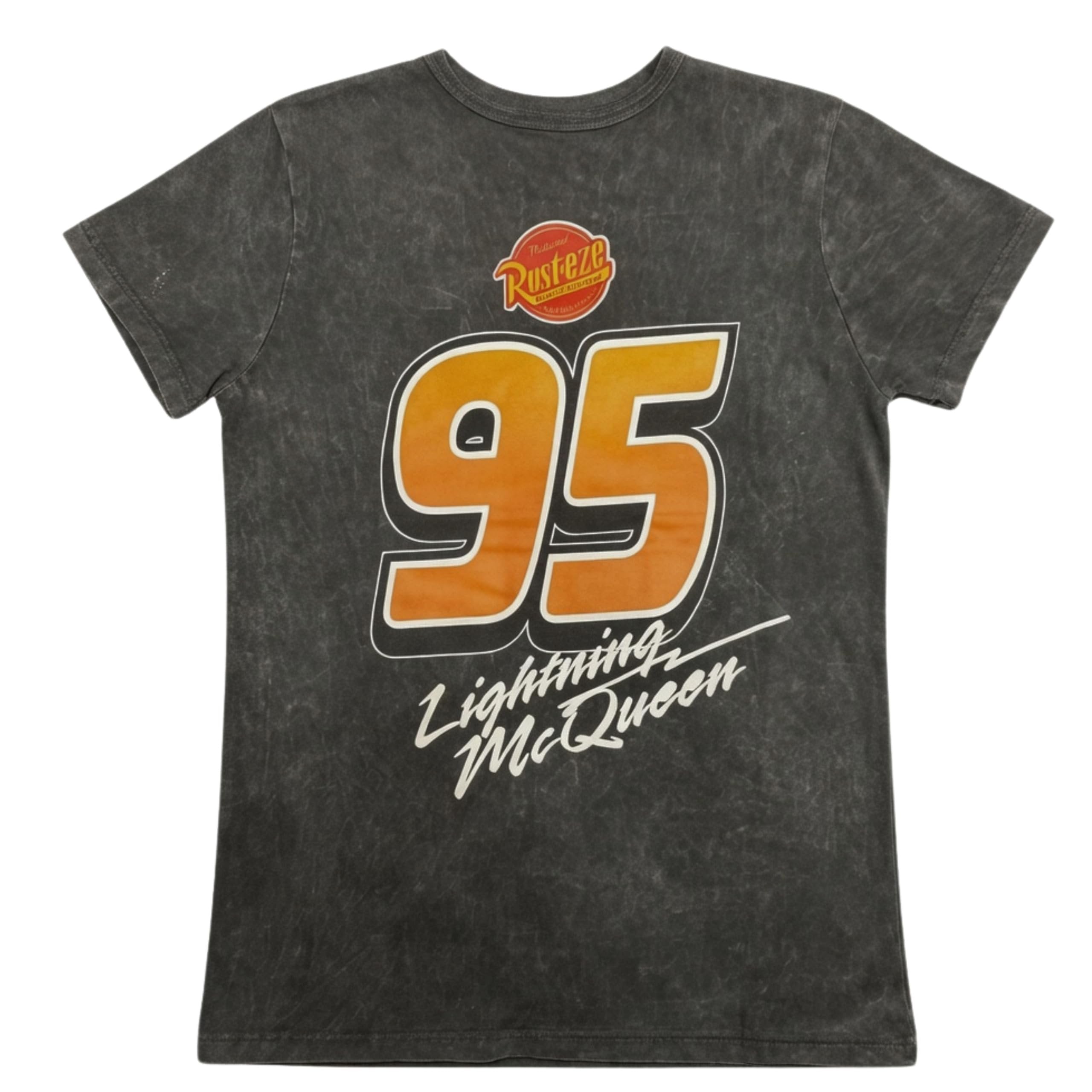 Disney Pixar Cars Lightning McQueen 95 Juniors Graphic T-Shirt, Vintage Wash, XS-XL