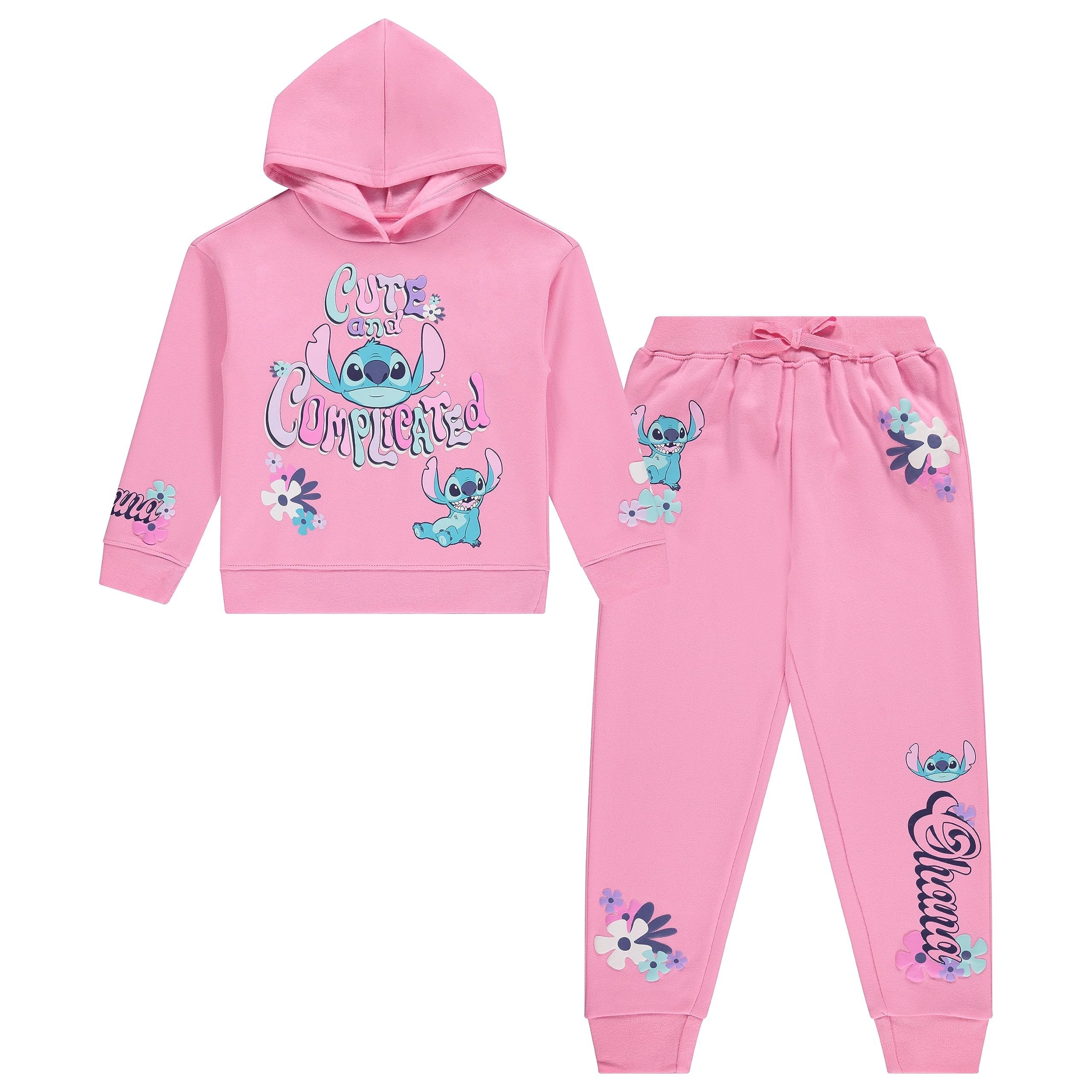 Disney Girls Lilo & Stitch Clothing Set - Stitch Sweatshirt Hoodie and Jogger - 2-Piece Outfit Set - Sizes 4-16