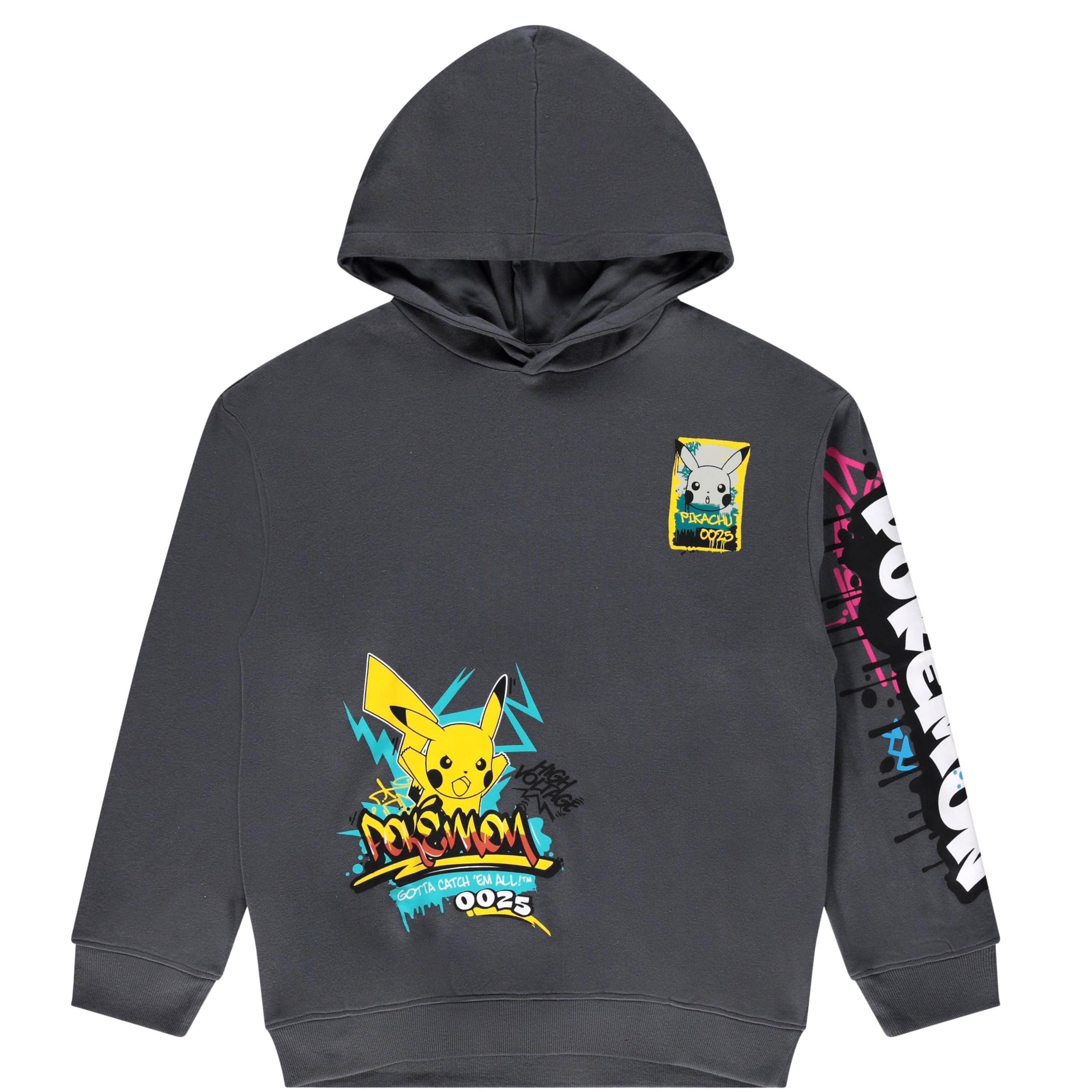 Mad Engine Pokémon Pikachu Boys’ Hoodie and Jogger Set – Graffiti Graphic 2-Piece Outfit, Sizes XS–XL
