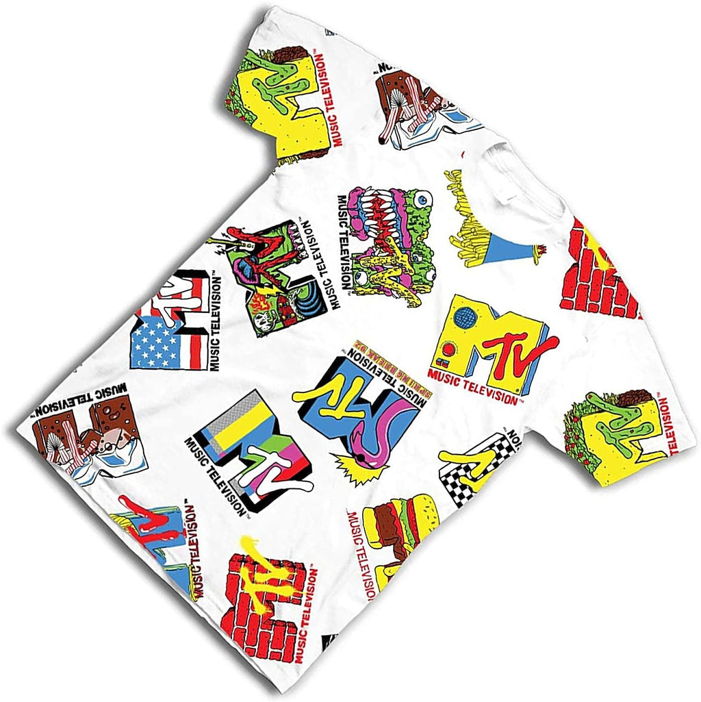 MTV Mens Classic Retro Shirt - #TBT Mens 1980's Clothing - I Want My Allover Print T-Shirt