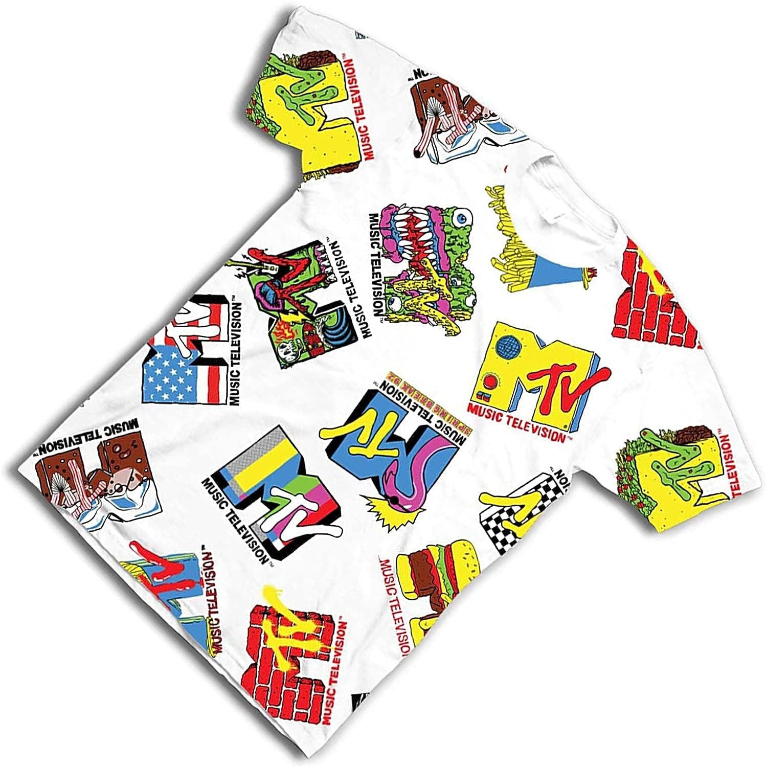 MTV Mens Classic Retro Shirt - #TBT Mens 1980's Clothing - I Want My Allover Print T-Shirt