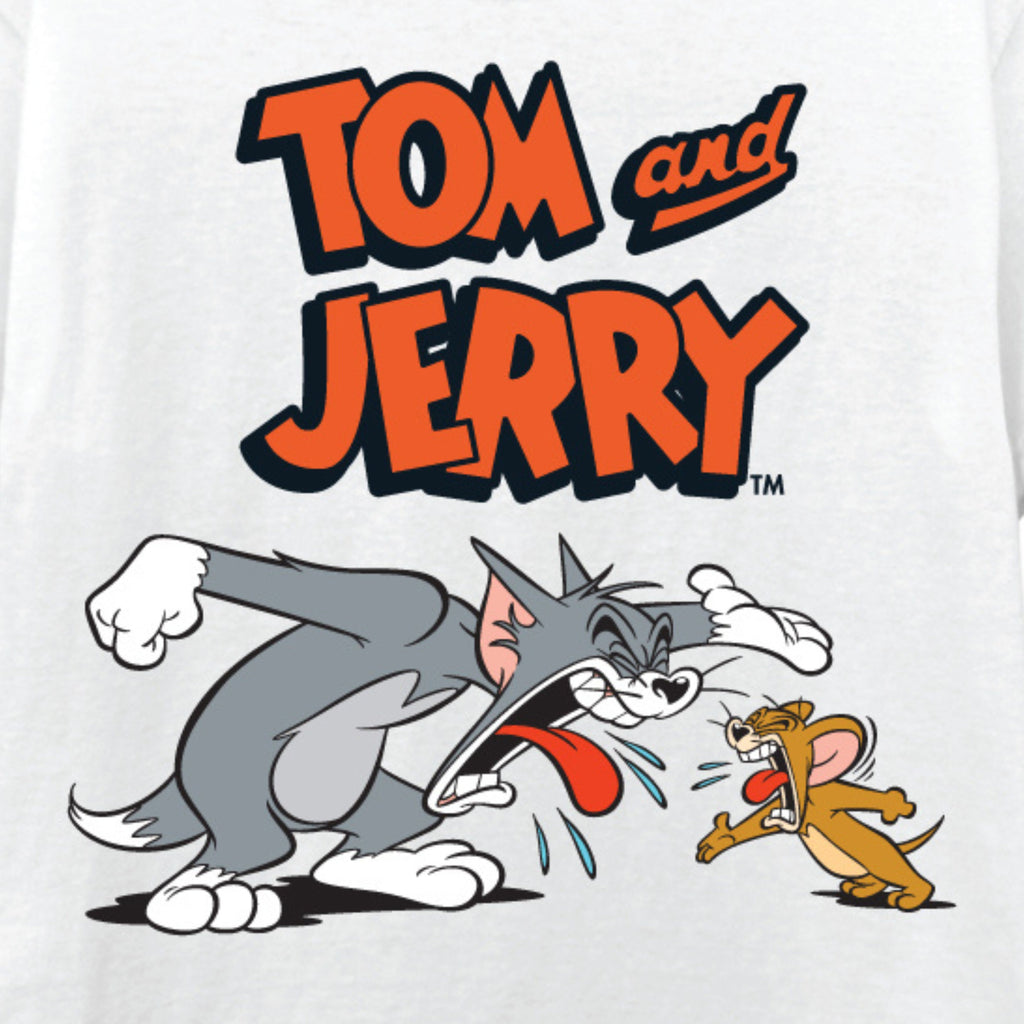Tom and Jerry Men's Short Sleeve Crewneck T-Shirt, Unisex Adult Sizes
