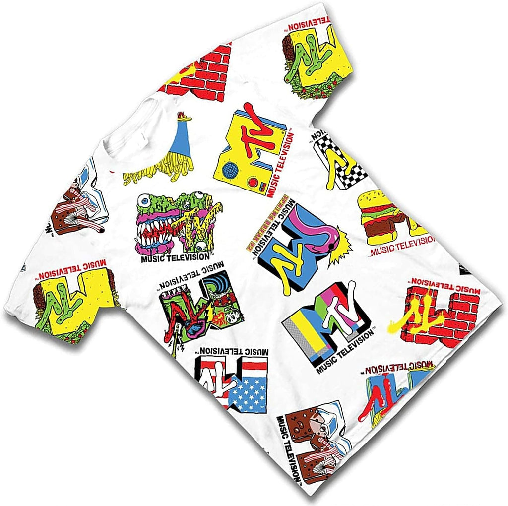 MTV Mens Classic Retro Shirt - #TBT Mens 1980's Clothing - I Want My Allover Print T-Shirt