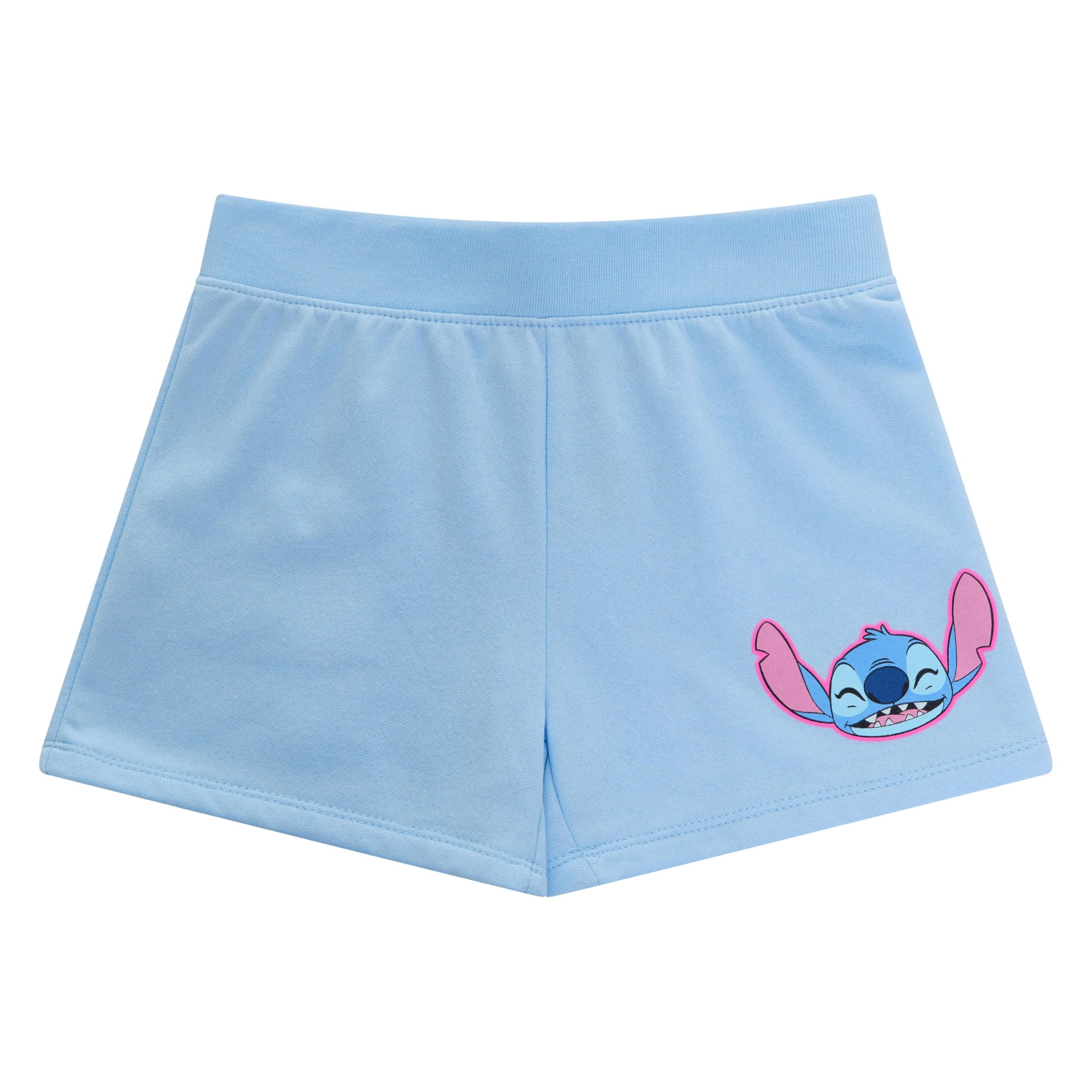 Disney Lilo & Stitch Girls 2 Piece Tank Top and Shorts Set – Gradient Rhinestone Graphic Summer Outfit