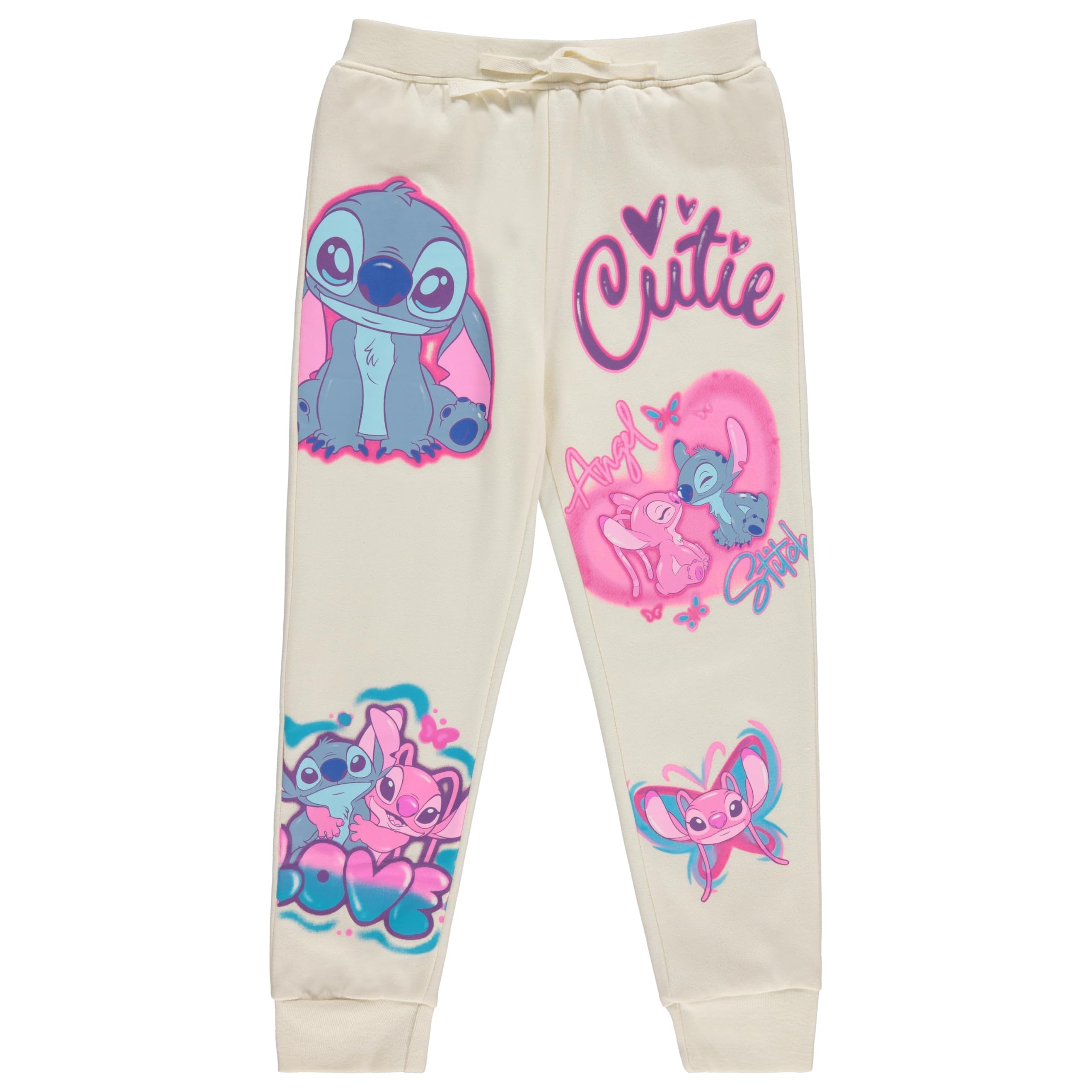 Disney Girls Lilo and Stitch Jogger Sweatpants with Minnie Mouse & Disney Princesses, Little and Big Girls Sizes 4-16