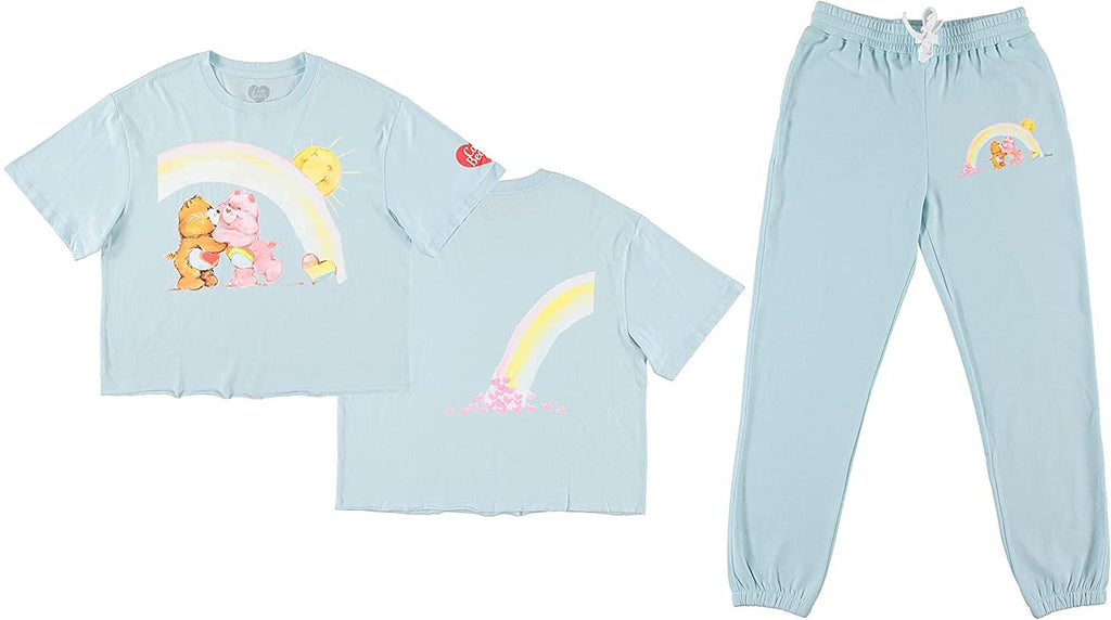 Mighty Fine Care Bears T-Shirt and Jogger Pants Set for Juniors Adults - Cheer Bear and Tenderheart Clothing set
