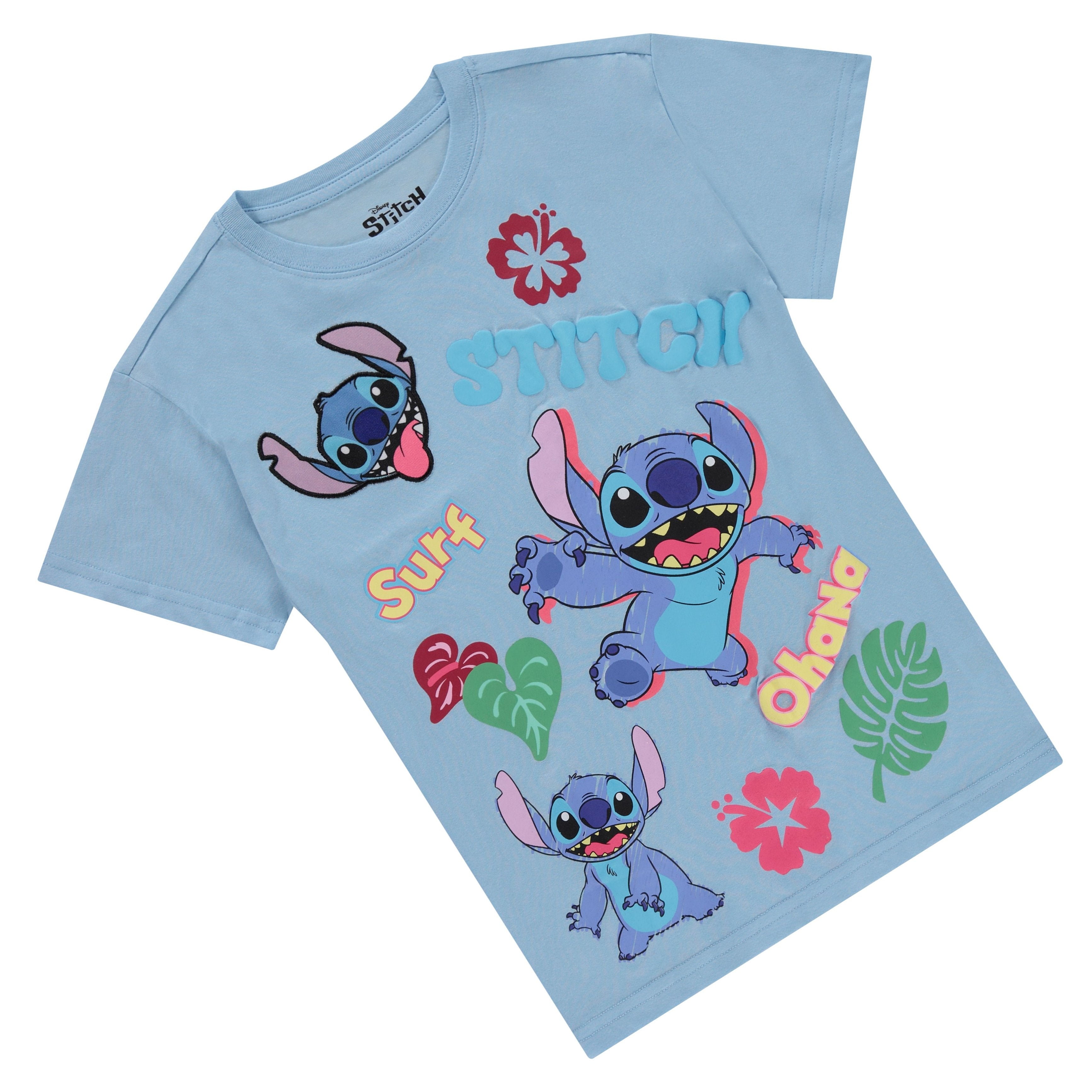 Disney Lilo and Stitch Girls Short Sleeve T-Shirt- Stitch Girls Tee Sizes 4-16