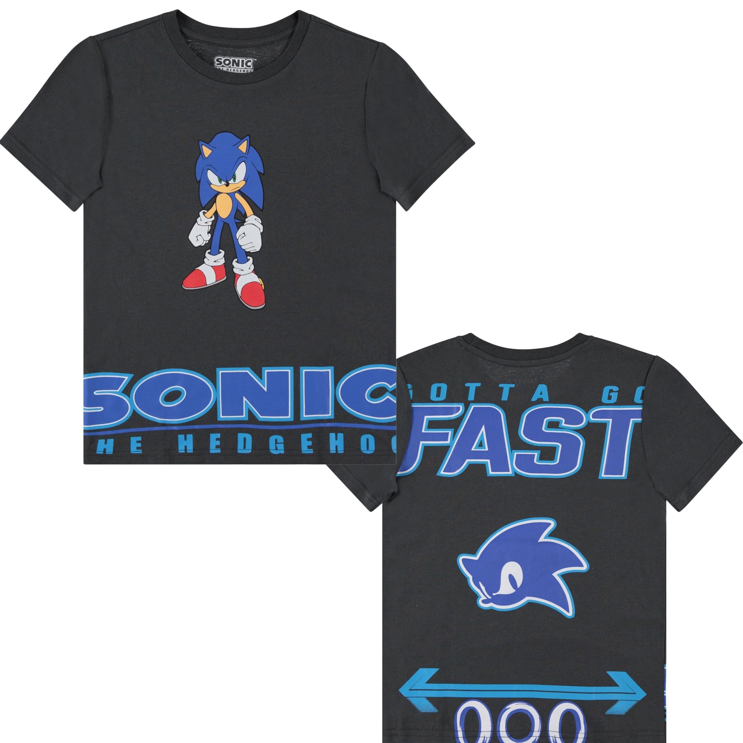 Boys Sonic the Hedgehog T-Shirt Sega Graphic Short Sleeve Crewneck Tee Little Big Boys