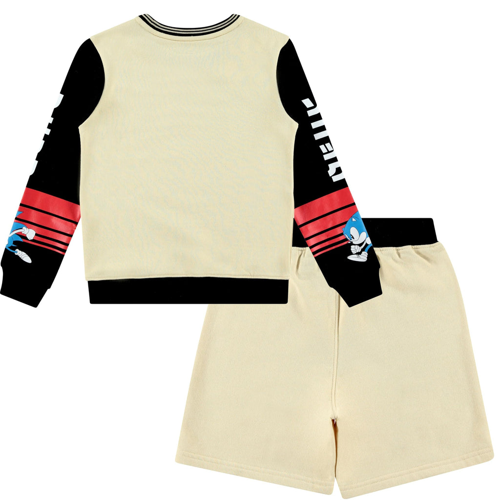 Boys Sonic The Hedgehog Sweatshirt and Shorts Clothing Set- Little and Big Boys Sizes 4-20