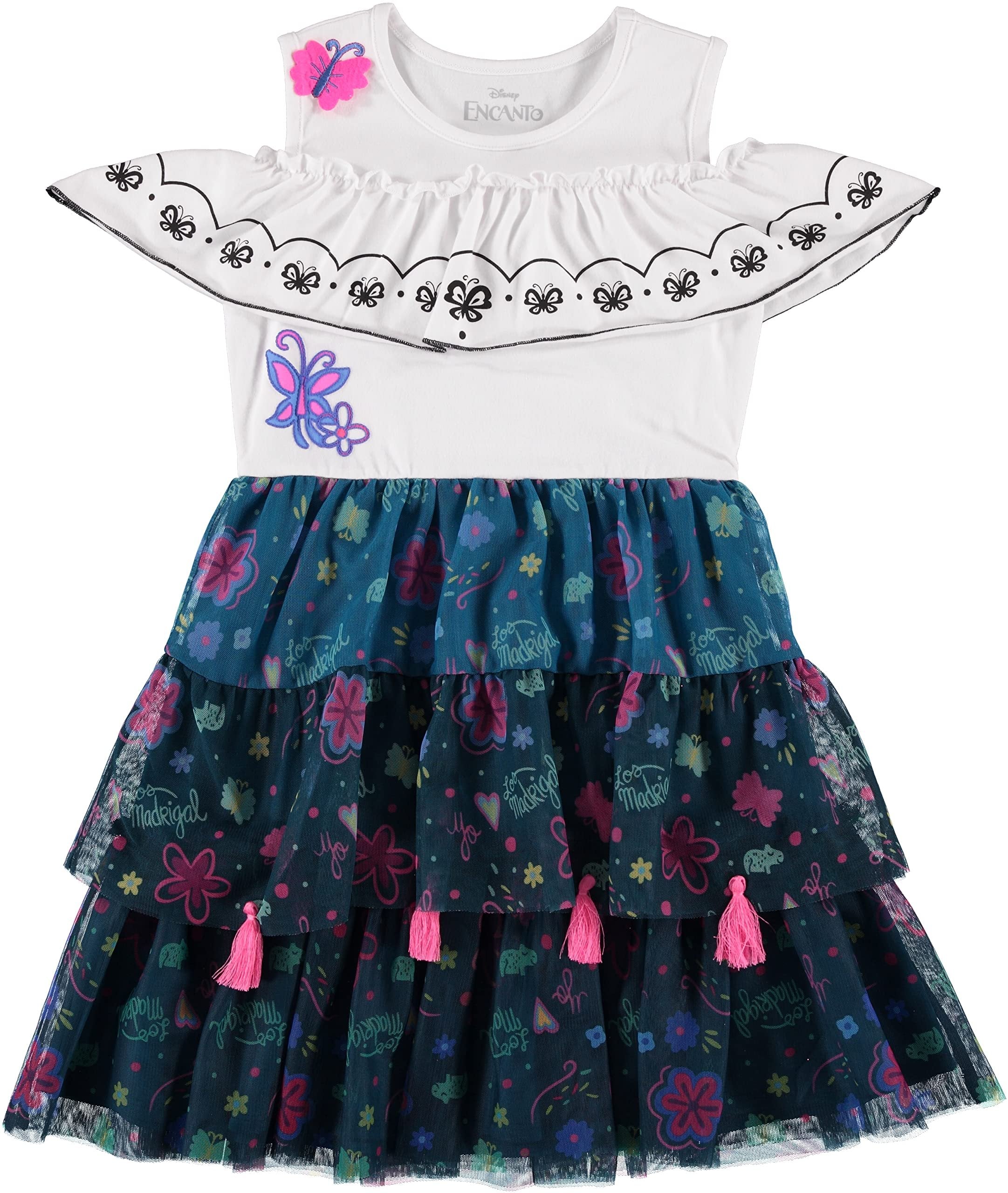 DISNEY Girls Lavender Tutu Flower Dress - Encanto Inspired Isabela Costume Dress Lilac- Sizes XS-XL