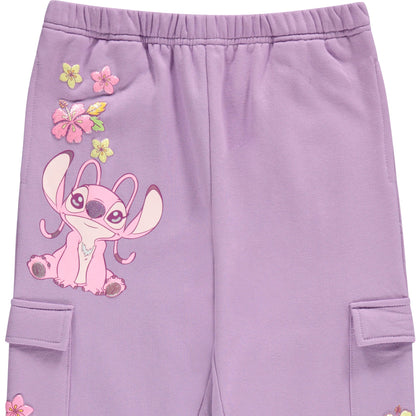 DISNEY Girls Lilo and Stitch Cargo Jogger Sweatpants-Stitch Cargo Sweatpants Little and Big Girls Sizes 4-16