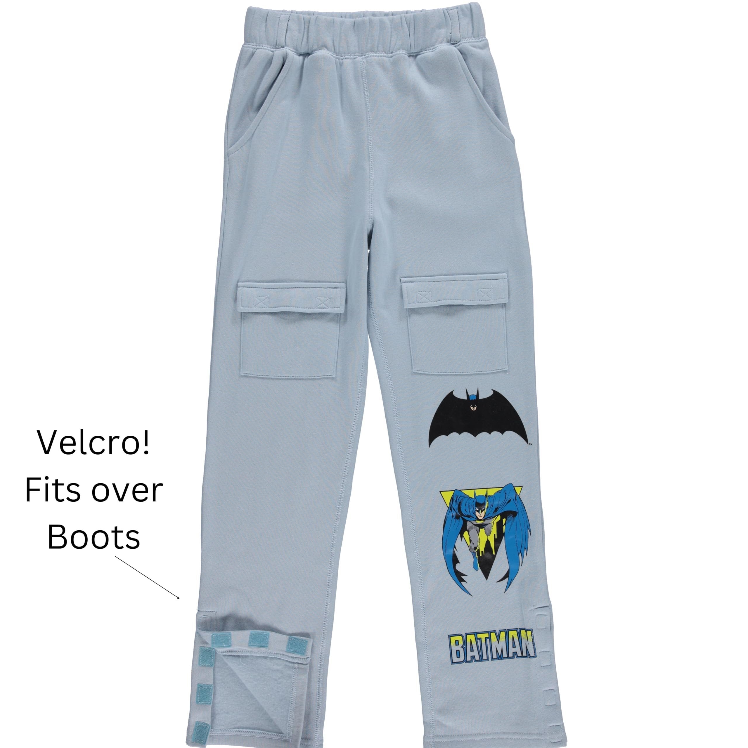 BATMAN Boys Adaptive T-Shirt & Cargo Sweatpants Set, Super Heros Clothing Little and Big Boys Sizes