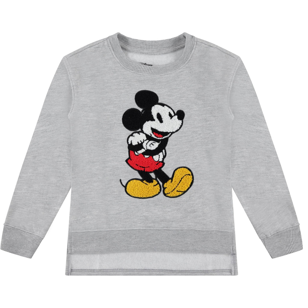 Minnie Mouse Girls Sweatshirt -Jumbo Print and Embroidery Minnie Mouse Sweater- Sizes 4-16