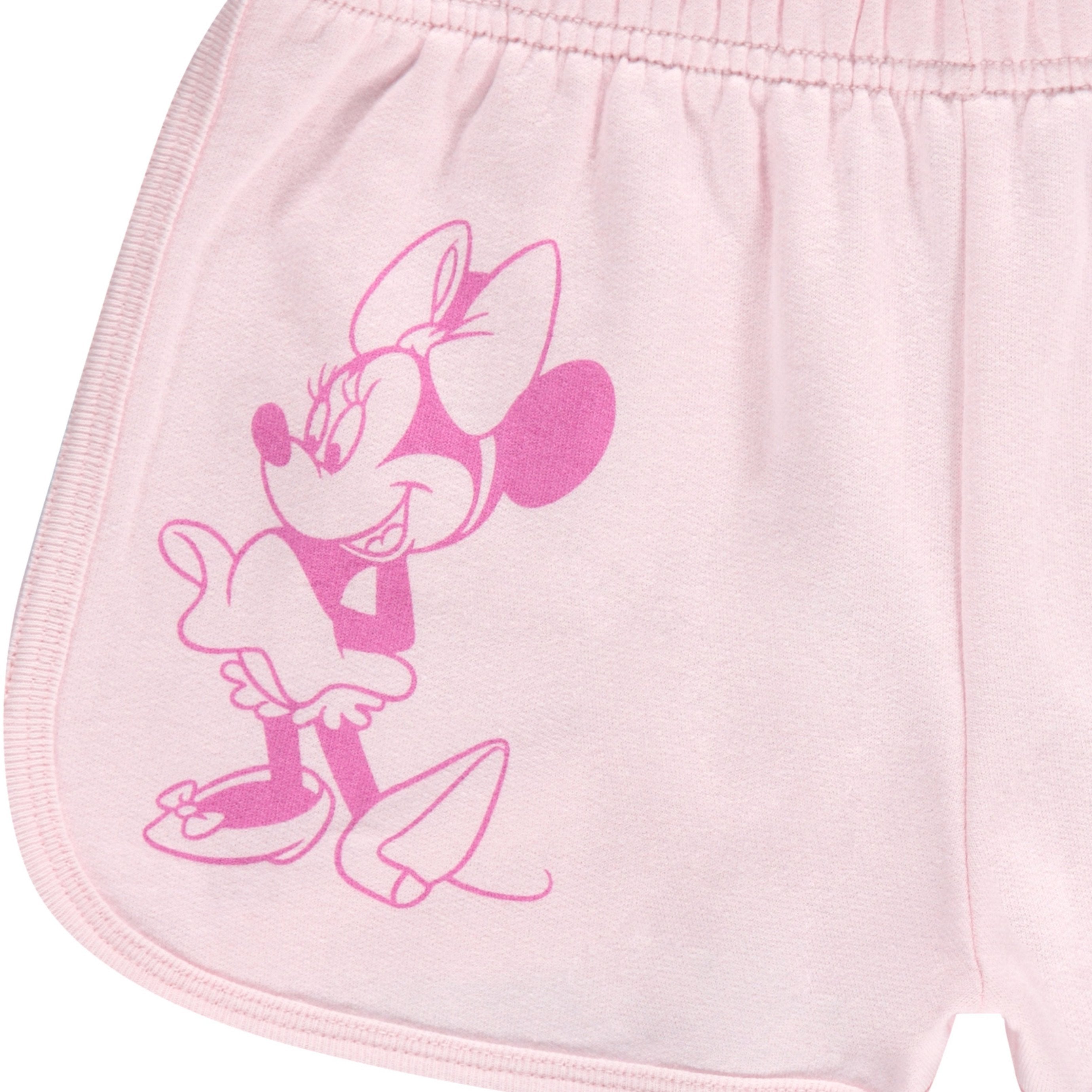 DISNEY Girls Minnie Mouse Crewneck Sweatshirt and Shorts Clothing Set- Little and Big Girl Sizes 4-16