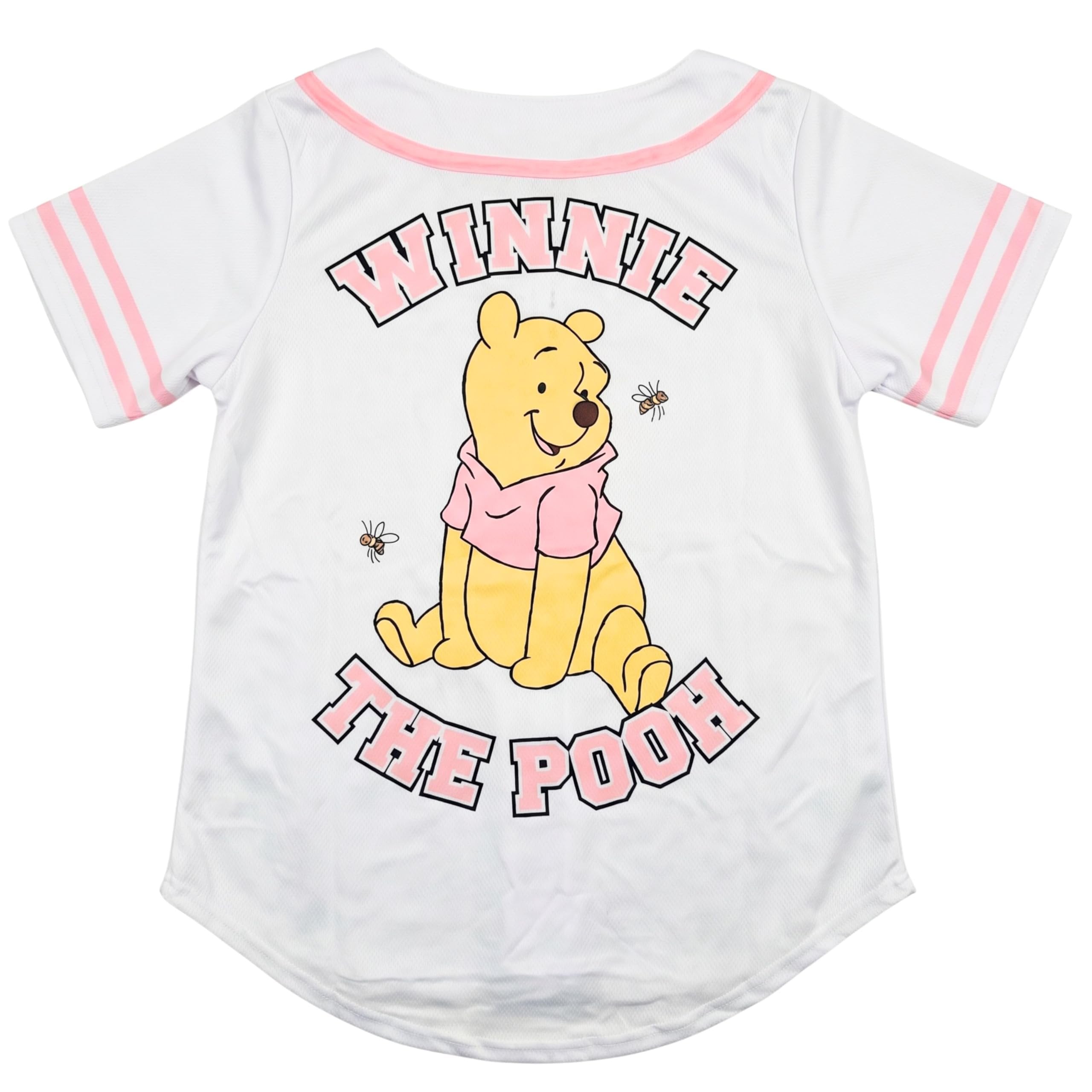 Disney Winnie the Pooh Girls Baseball Jersey Shirt, Button Front Graphic Top, Kids Sizes 4-16