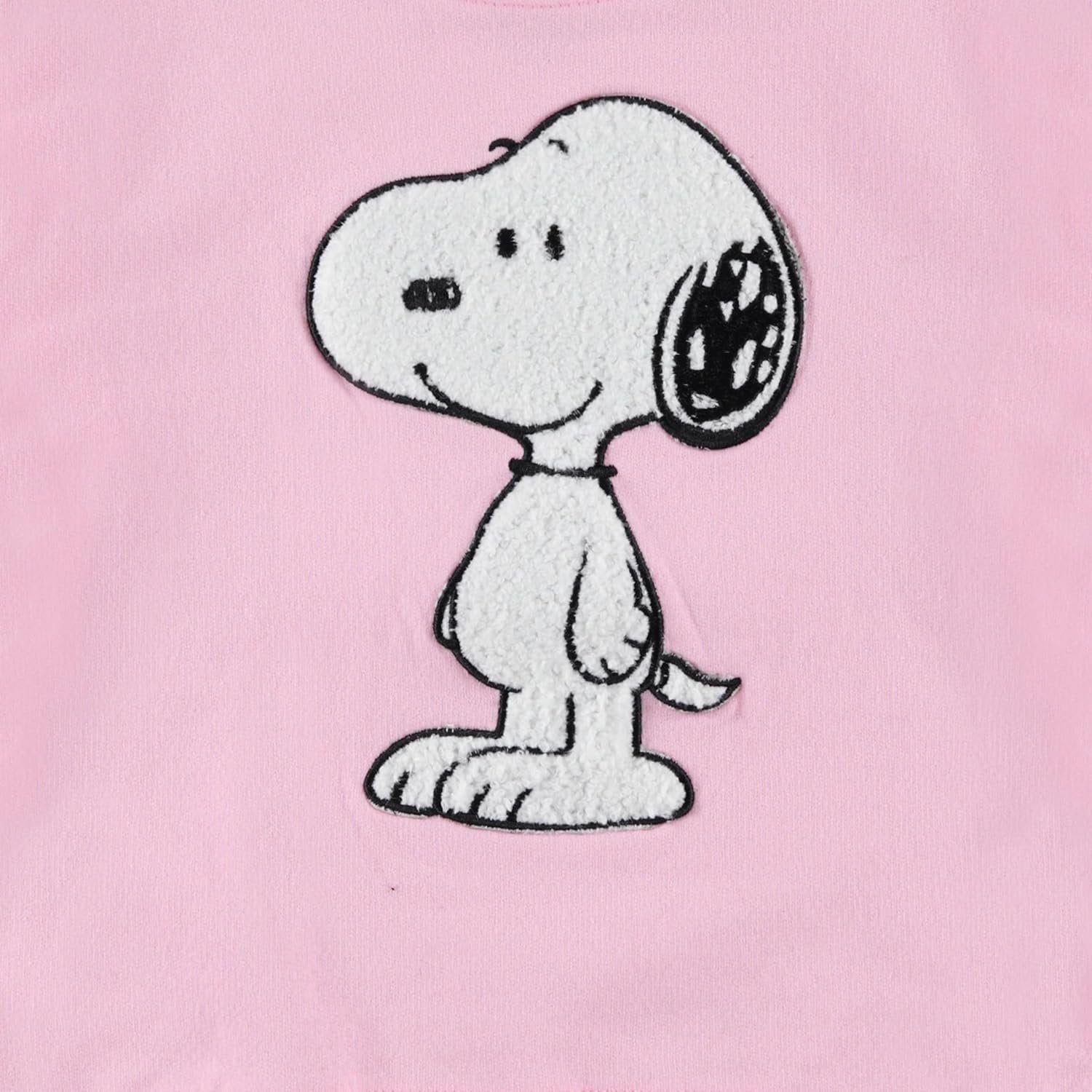 Peanuts Snoopy Girls Pullover Sweatshirt with Chenille Patch - Big Girls Sizes 7-16 Pink