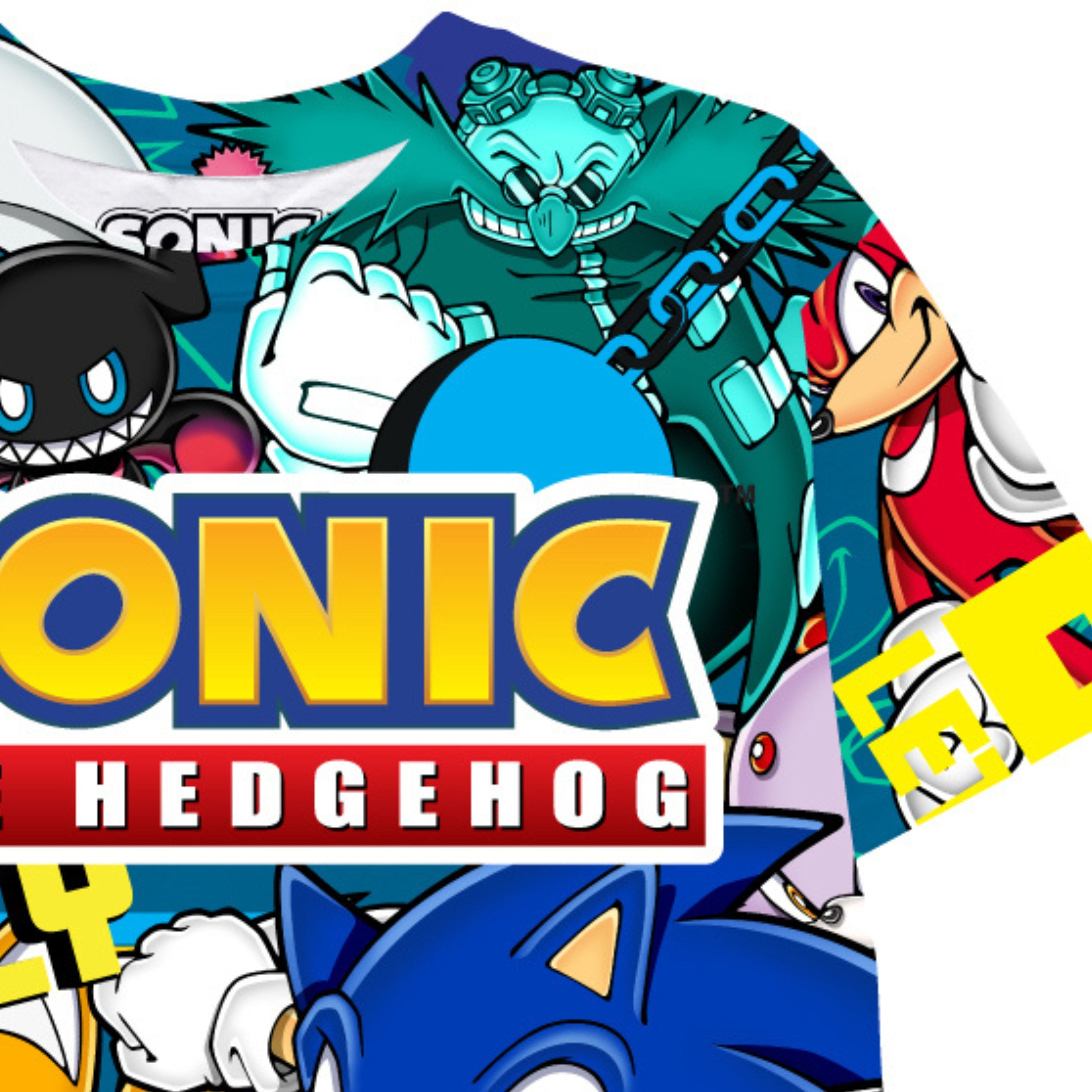 Boys Sonic the Hedgehog T-Shirt Sega Graphic Short Sleeve Crewneck Tee Little Big Boys