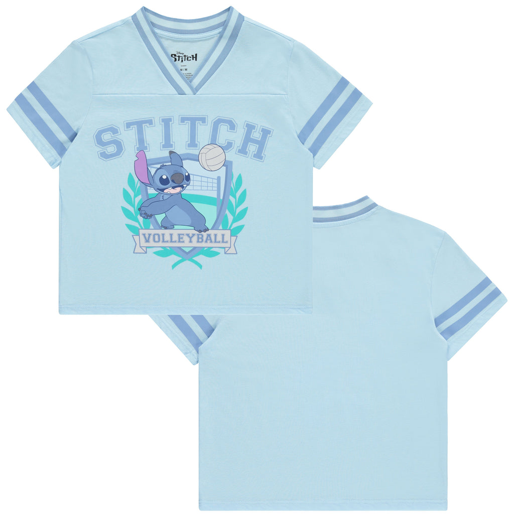 Disney Lilo and Stitch Girls Short Sleeve T-Shirt- Stitch Girls Volleyball Graphic Tee Sizes 4-16