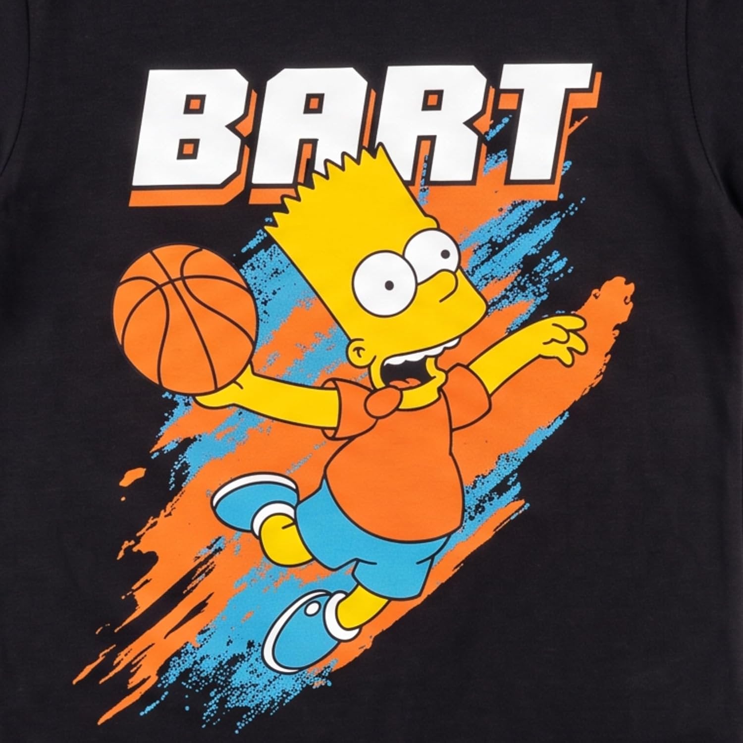 The Simpsons Boys Bart Basketball Graphic T-Shirt, Black, Sizes 8-20