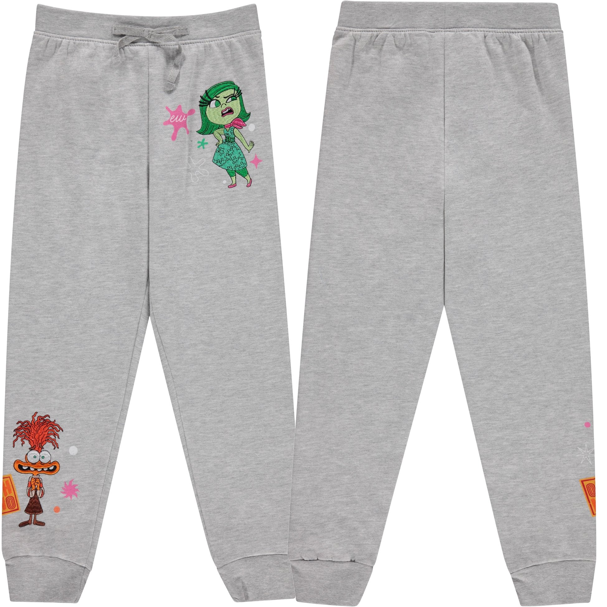 Disney Movie Inside Out Girls Jogger Sweatpants Emotions in Motion, Little and Big Girls Sizes 4-16