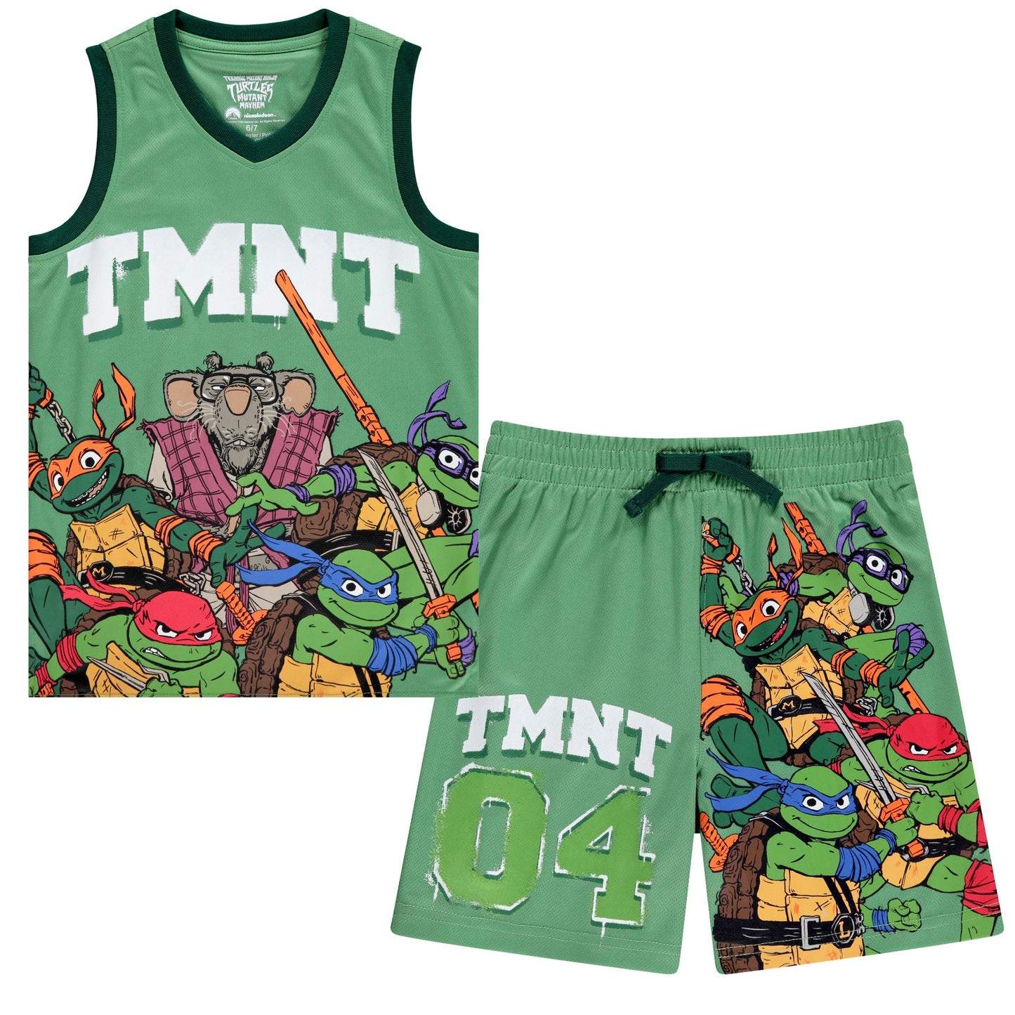 Teenage Mutant Ninja Turtles Boys Basketball Jersey Shirt and Shorts Clothing Set- Little and Big Boys Sizes 4-20