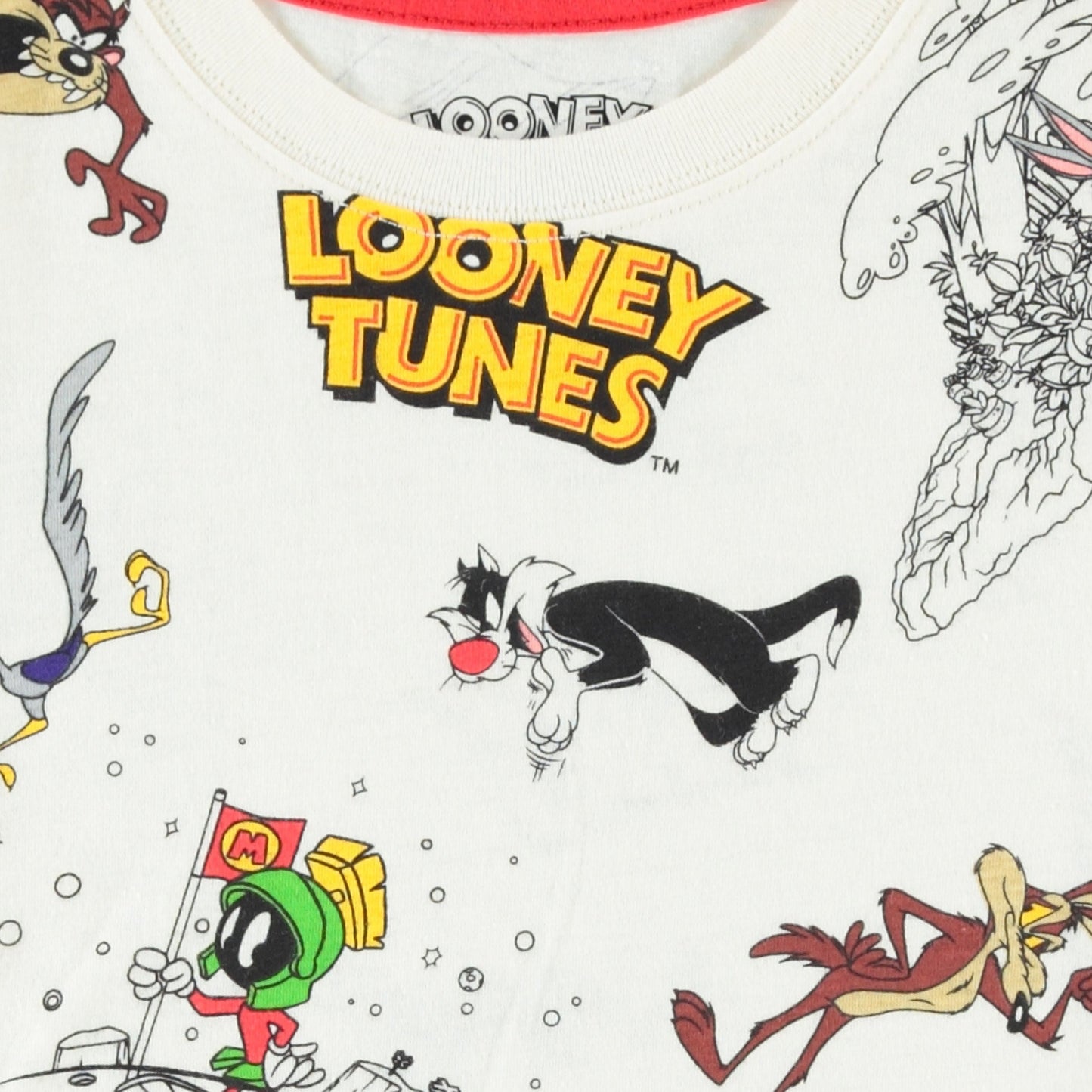 Looney Tunes Boys Short Sleeve T-Shirt - All Over Print T-Shirt Bugs Bunny, Taz, Daffy Duck and Friends