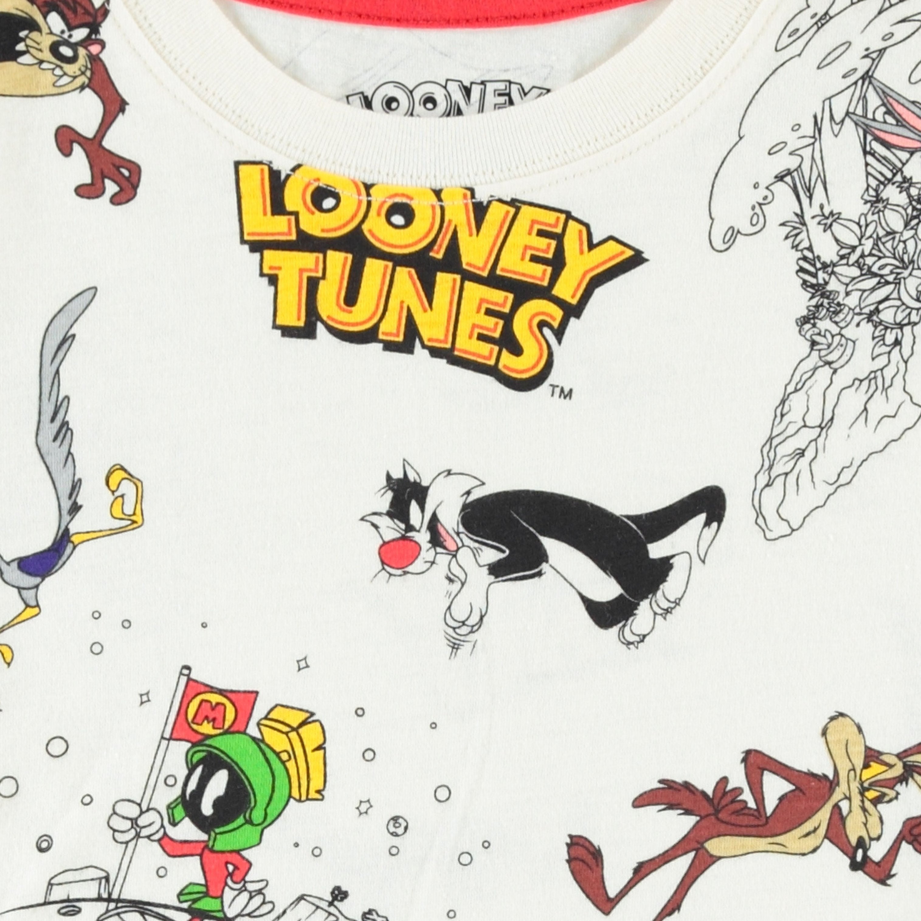 Looney Tunes Boys Short Sleeve T-Shirt - All Over Print T-Shirt Bugs Bunny, Taz, Daffy Duck and Friends