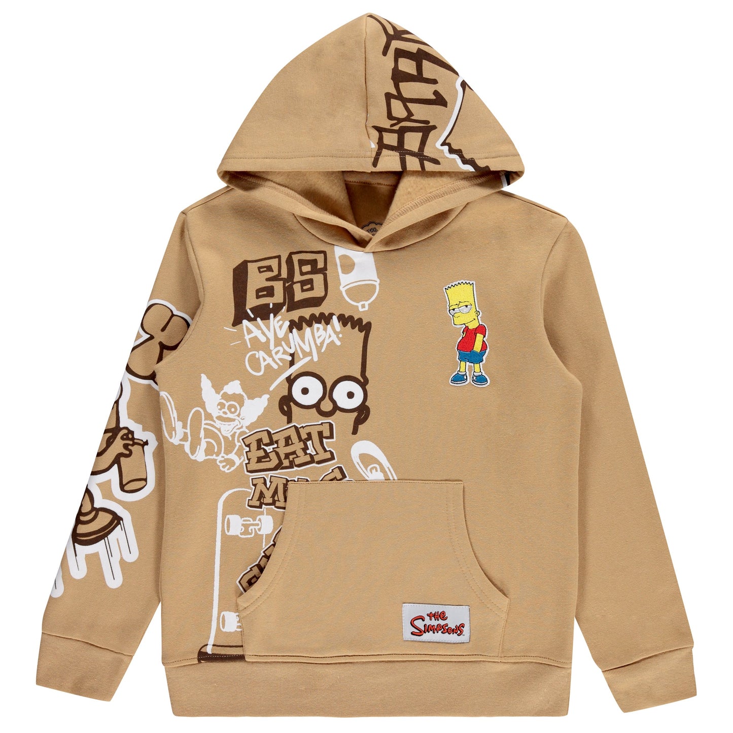 Boys Bart Simpson Hoodie and Shorts Clothing Set- Little and Big Boys Sizes 4-20