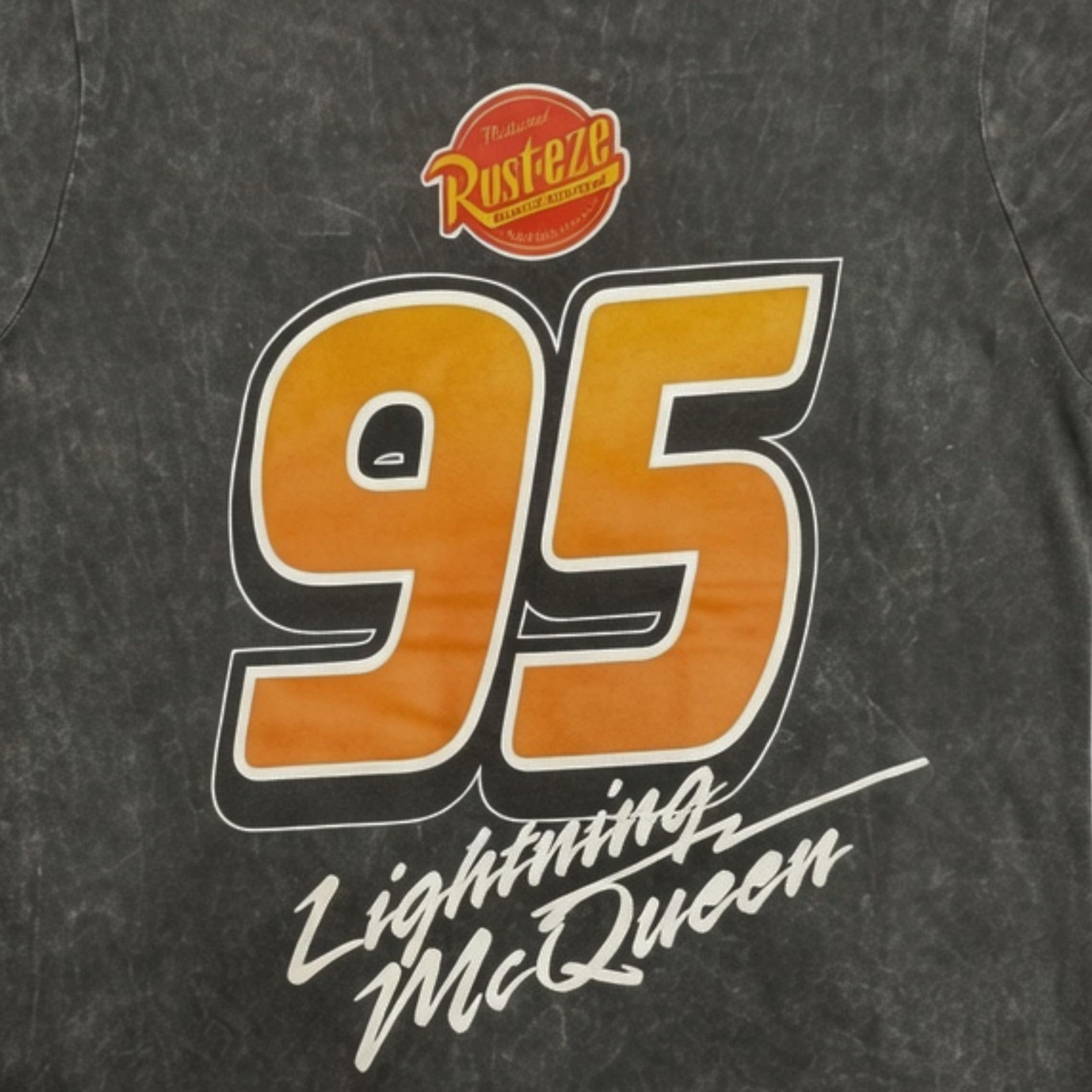 Disney Pixar Cars Lightning McQueen 95 Juniors Graphic T-Shirt, Vintage Wash, XS-XL