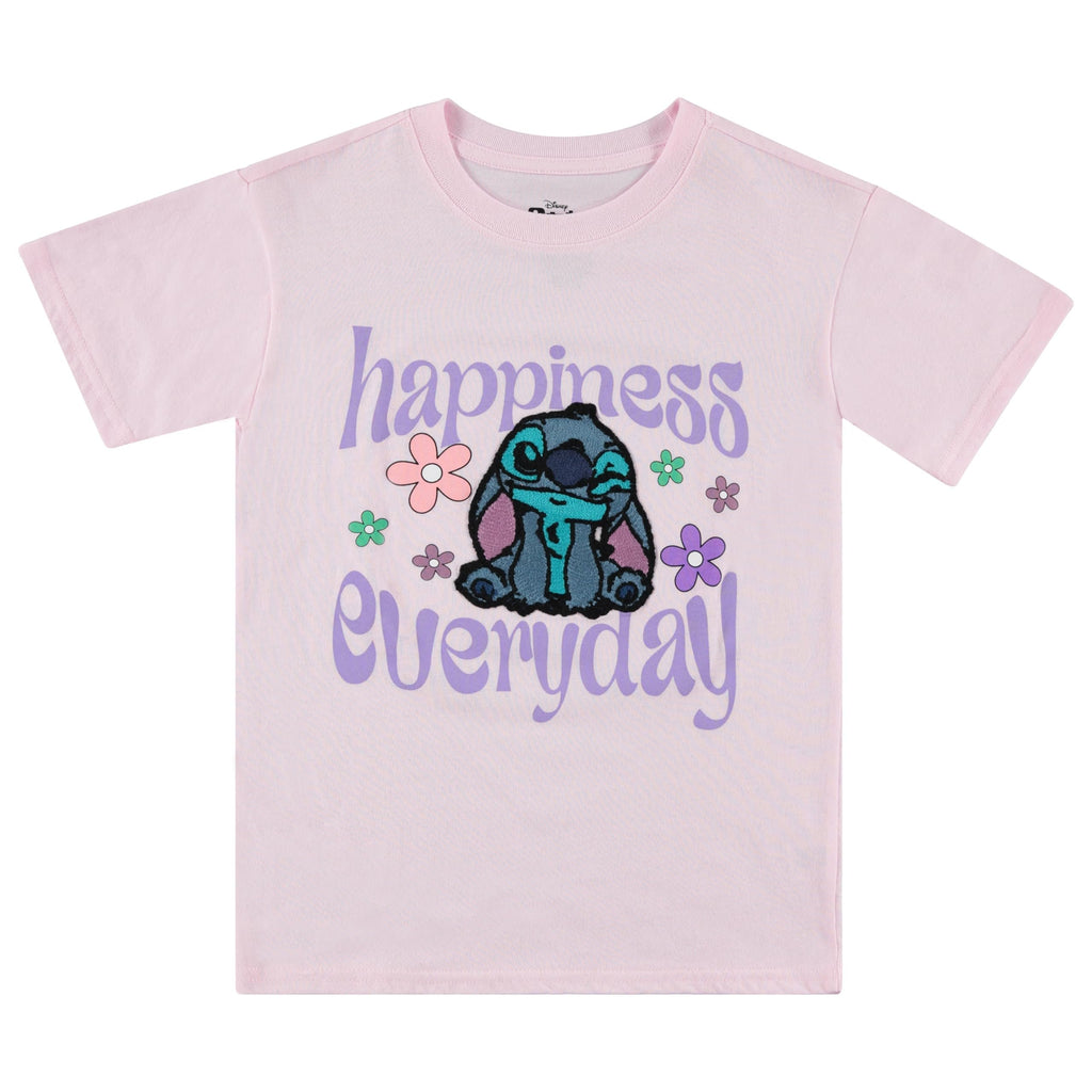 Disney Lilo and Stitch Girls Short Sleeve T-Shirt- Stitch Girls Tee Sizes 4-16