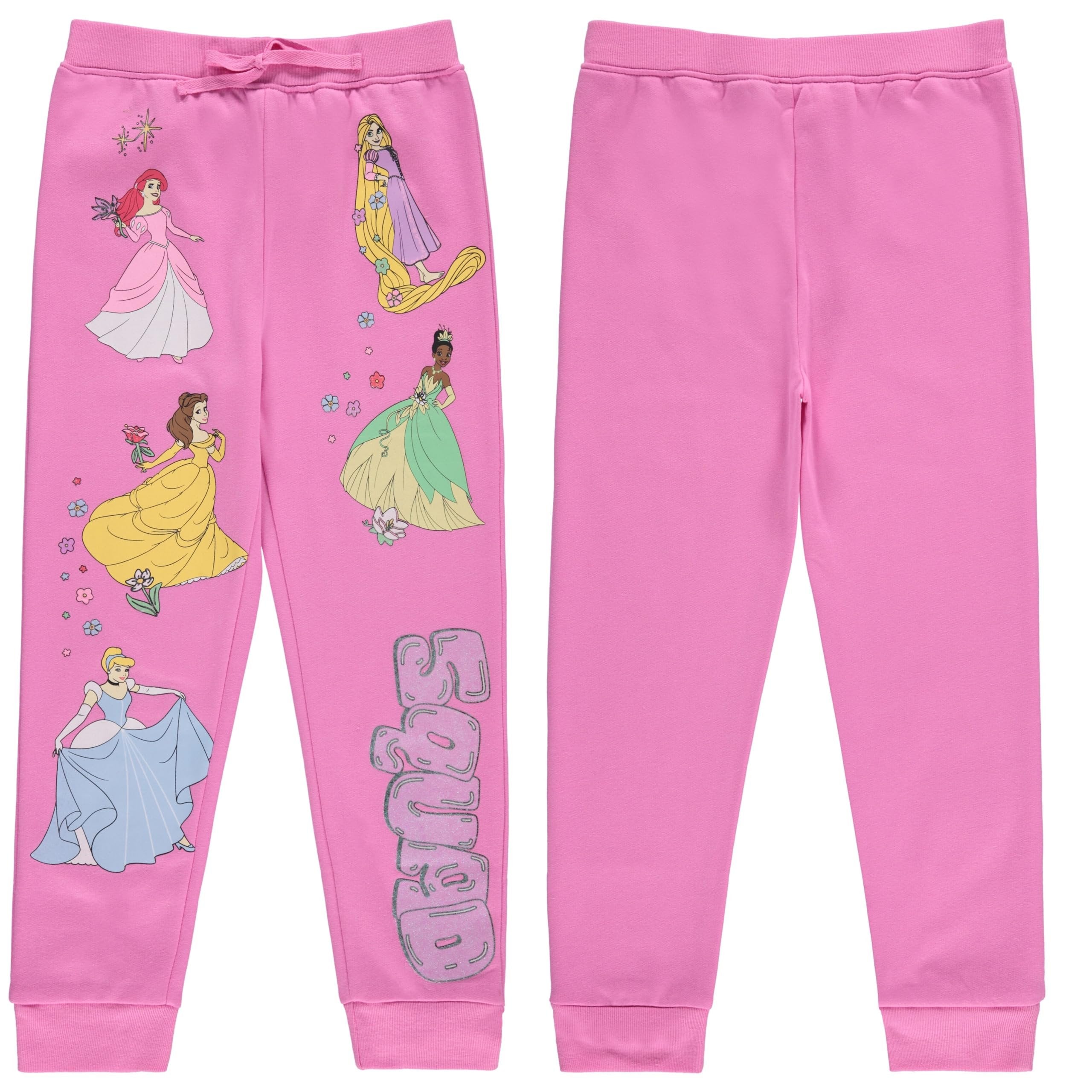 Disney Girls Lilo and Stitch Jogger Sweatpants with Minnie Mouse & Disney Princesses, Little and Big Girls Sizes 4-16