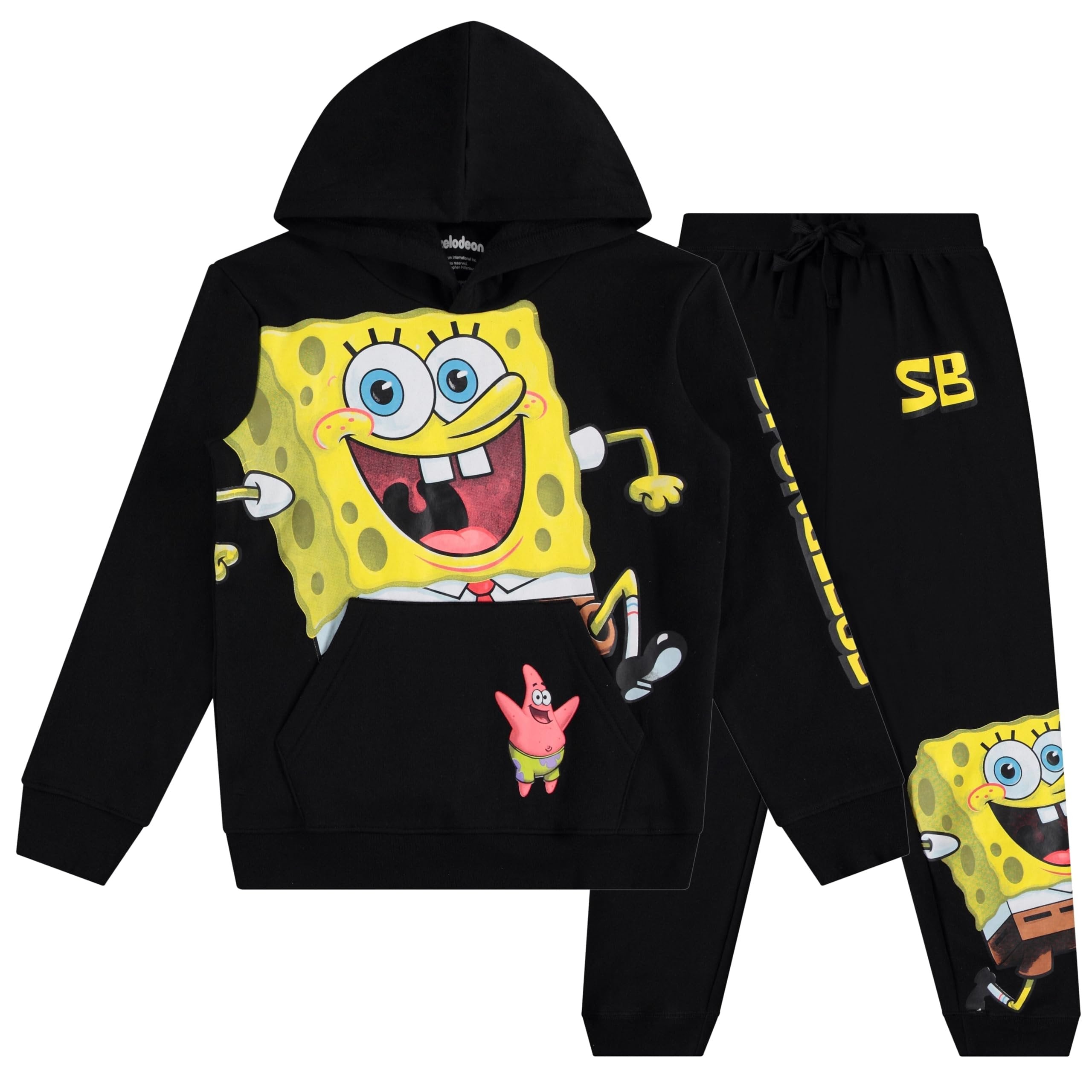 SpongeBob SquarePants Boys Hooded Pullover Hoodie and Jogger Sweatpants Set, Little and Big Boys Sizes 4-20