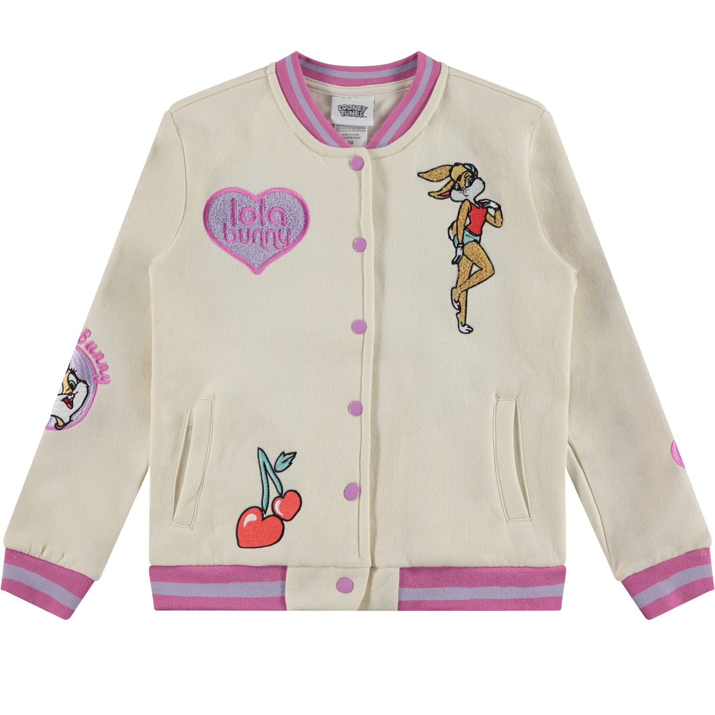 Looney Tunes Lola Bunny Varsity Bomber Jacket - Little and Big Girl Sizes 4-16