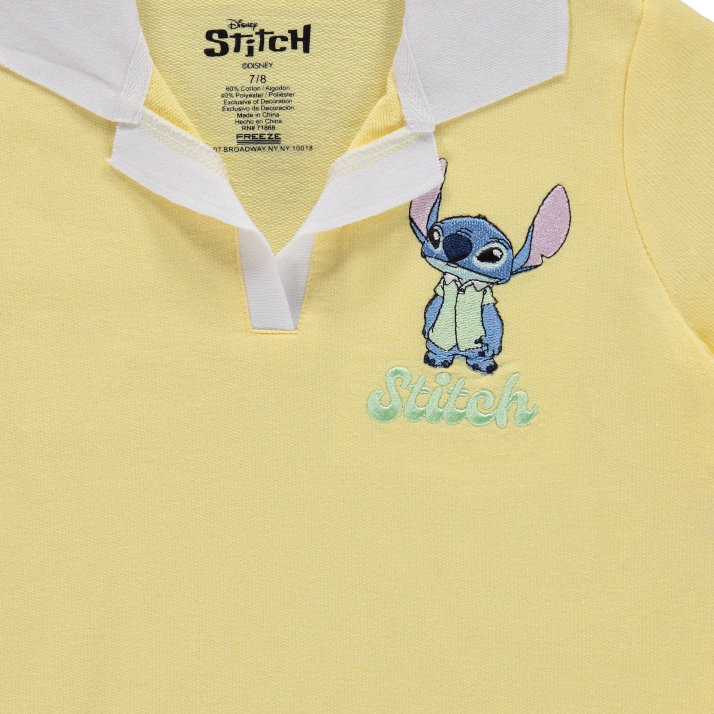 Disney Girls Lilo and Stitch Embroidered Terry Polo Shirt and Skort - Little and Big Girls Sizes 4-16