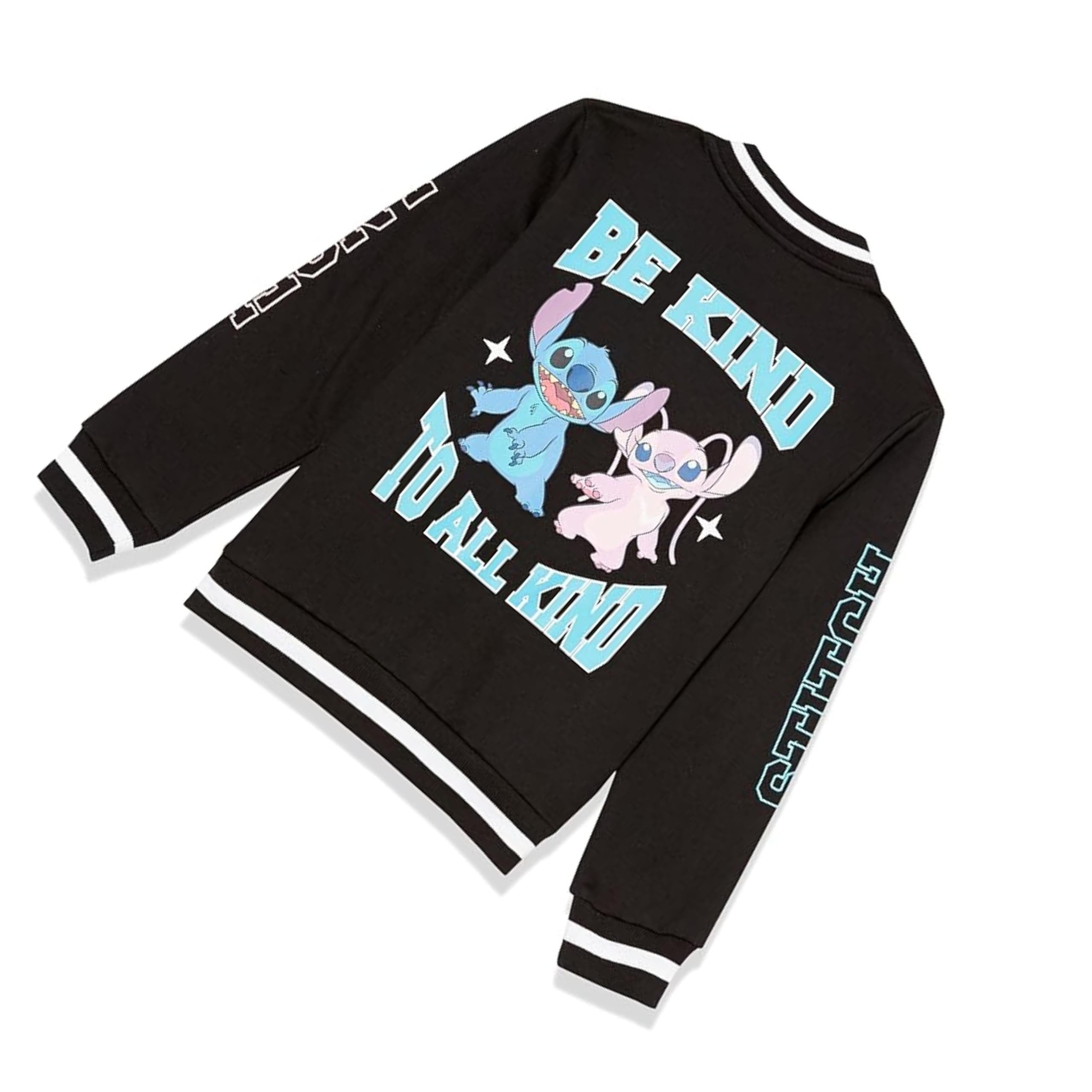 Disney Lilo,Stitch and Angel Varsity Bomber Jacket - Little and Big Girl Sizes 4-16