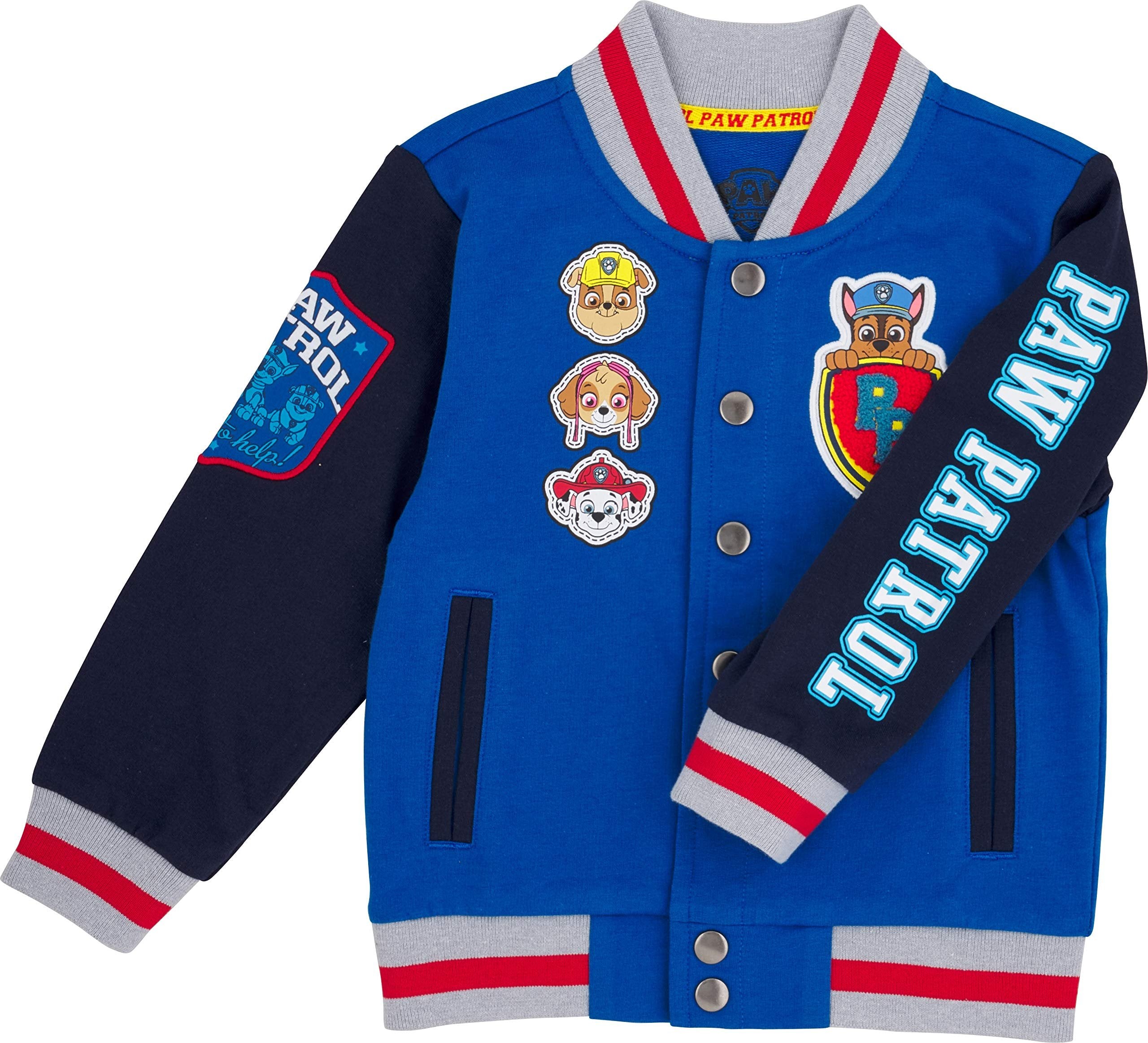 Paw Patrol Toddler Varsity Jacket and Graphic T-Shirt Set, Officially Licensed 2T–5T