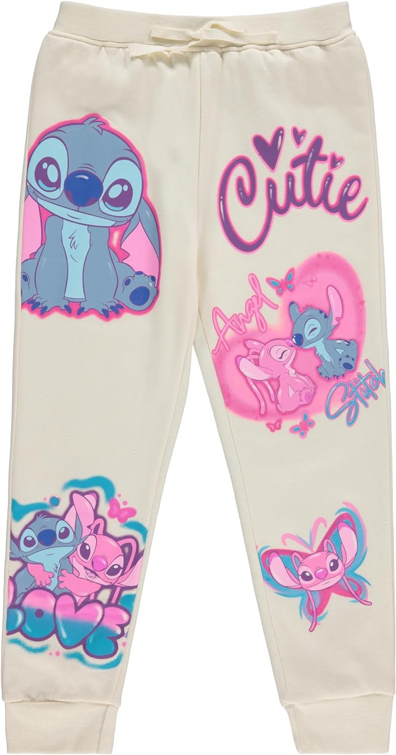 Disney Girls Lilo and Stitch Jogger Sweatpants with Minnie Mouse & Disney Princesses, Little and Big Girls Sizes 4-16
