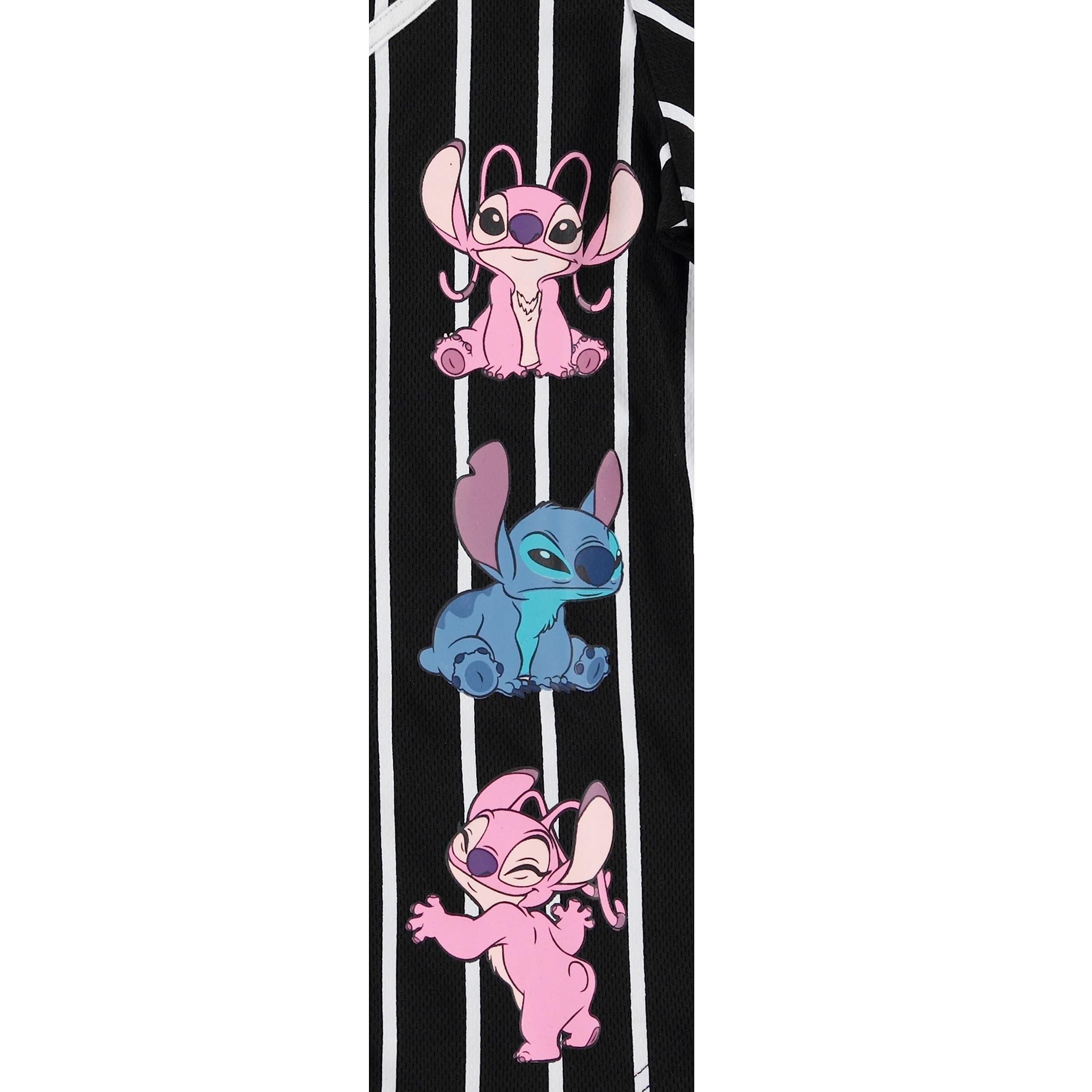 Disney Girls Baseball Jersey T-Shirt with Lilo & Stitch and Mickey Mouse- Girls Sizes 4-16 Hot Pink