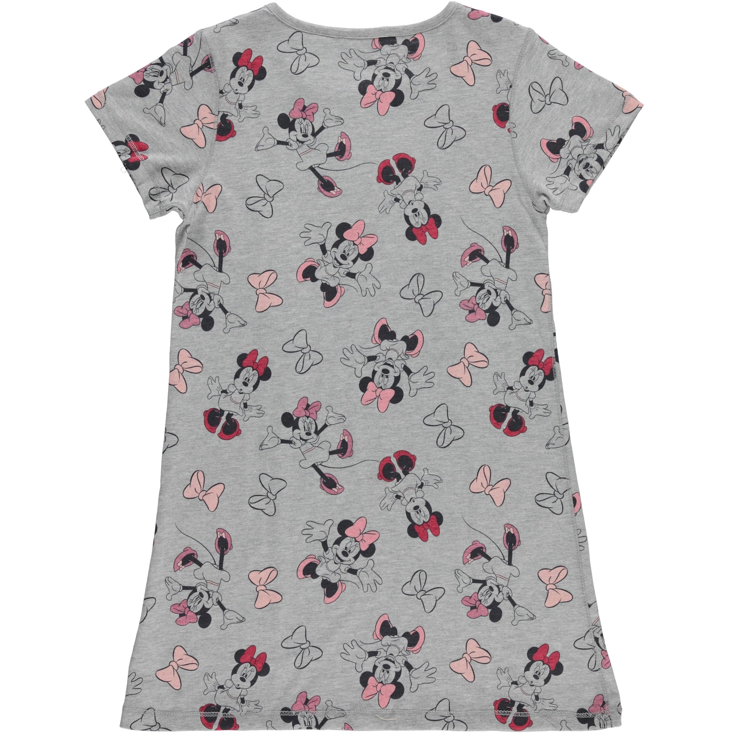 Disney Girls Minnie Mouse Adaptive T-Shirt Dress, Minnie Mouse Clothing Little and Big Girls Sizes Heather Grey