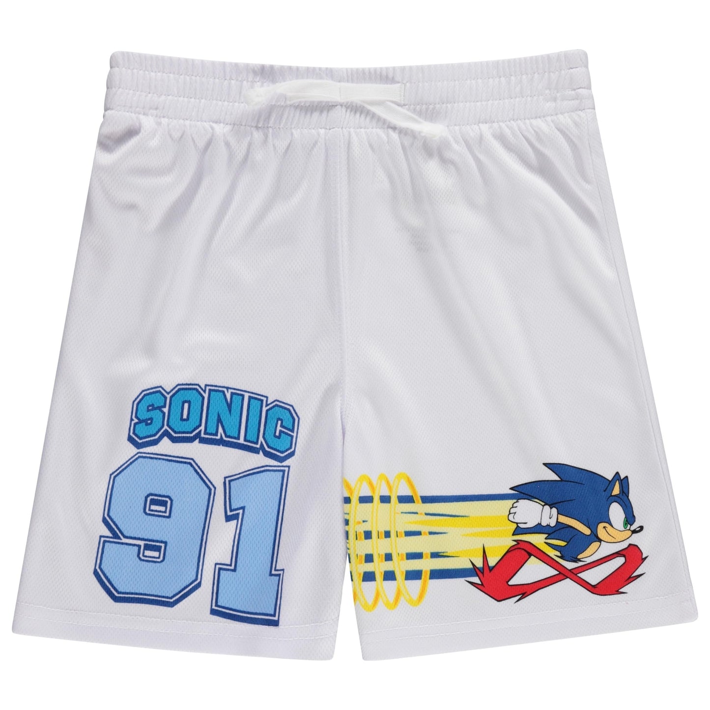 White Boys Sonic The Hedgehog Basketball Jersey Shirt and Shorts Clothing Set- Little and Big Boys Sizes 4-20