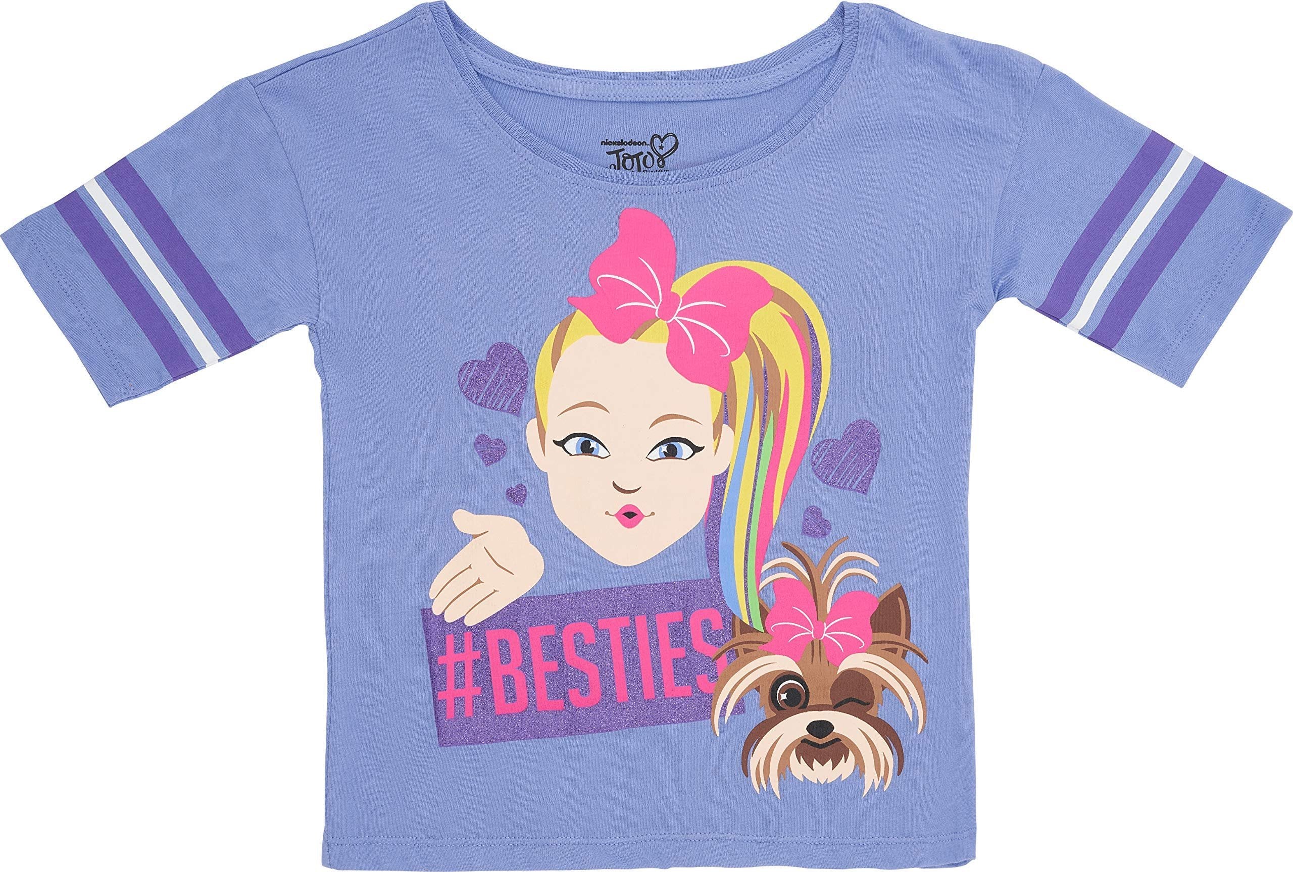 JoJo Siwa Girls T-Shirt - Front & Back Print - Varsity Skimmer Short Sleeve T-Shirt