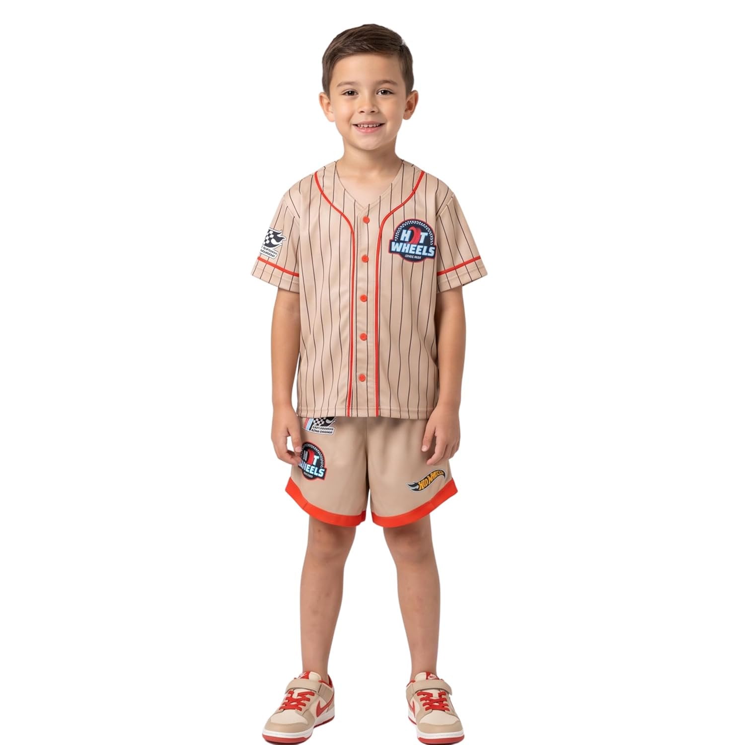 Hot Wheels Boys Baseball Jersey and Shorts Set, 2 Piece Outfit