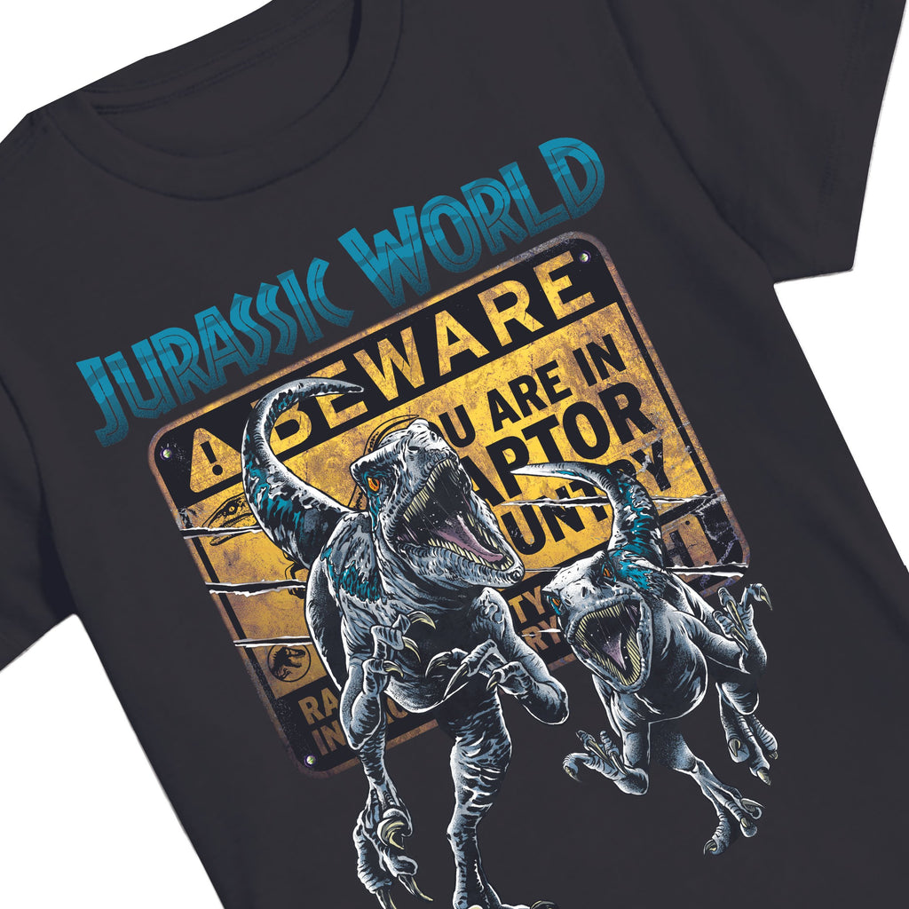 Jurassic World Boys Split Vertical Short Sleeve Tyrannosaurus Rex Dinosaur T-Shirt, Boys Sizes 8-16 (10/12, Black)