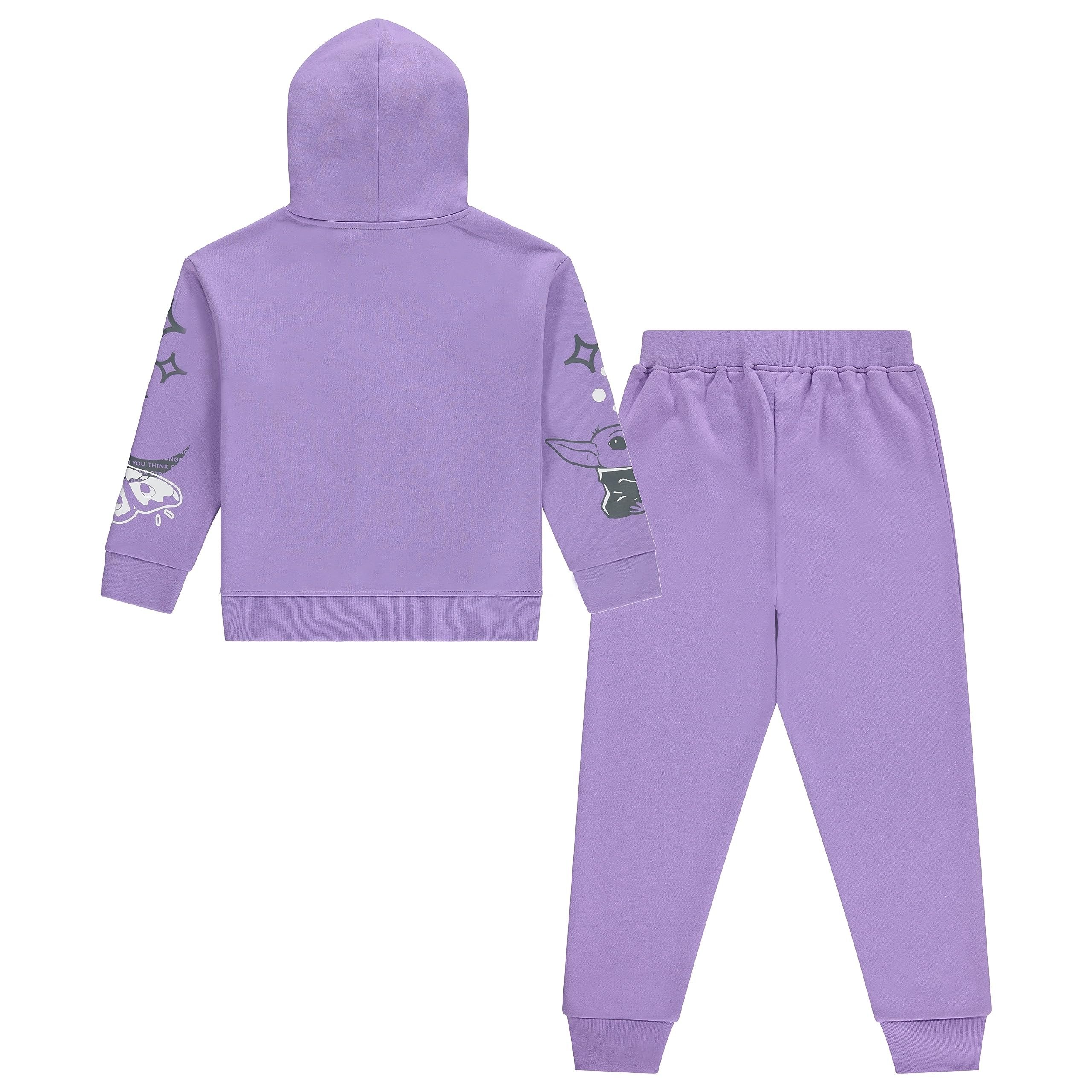 STAR WARS Girls Baby Yoda Clothing Set - Baby Yoda Sweatshirt Hoodie and Jogger - 2-Piece Outfit Set - Sizes 4-16