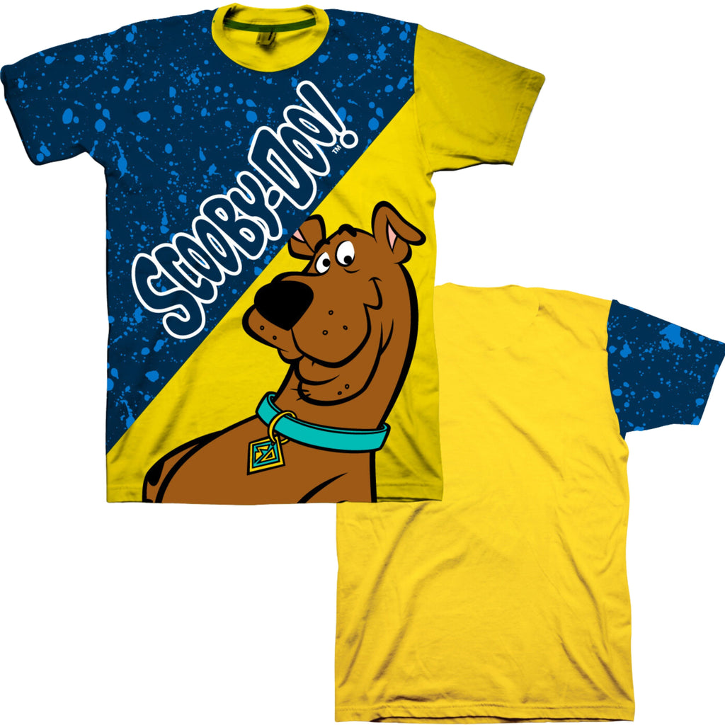Scooby-Doo Boys T-Shirt - Graphic Design Split T-Shirt and All Over Print Boys Sizes 4-20