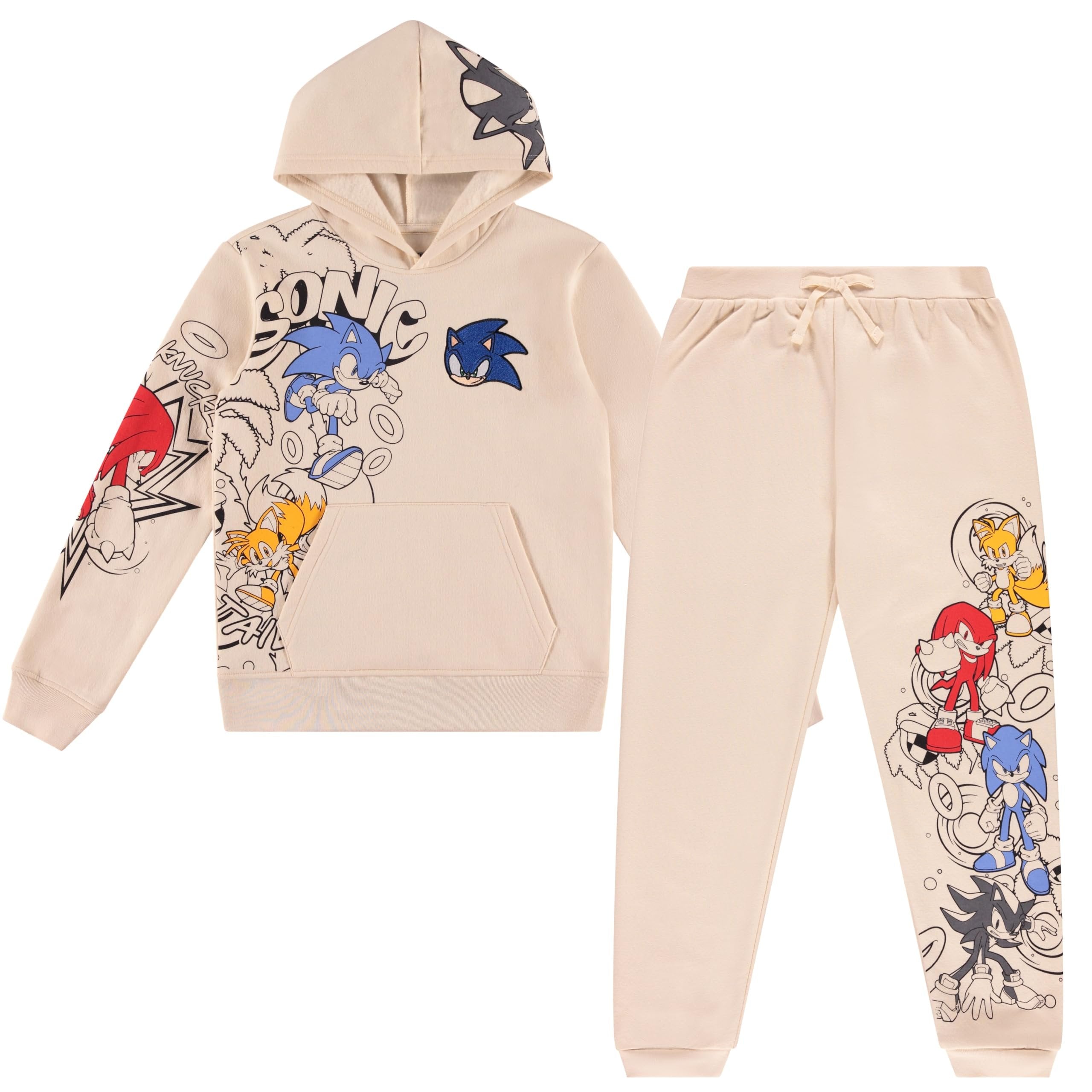 Sonic The Hedgehog Boys Graphic Hoodie and Jogger Pants 2-Piece Outfit Set- Sizes 4-20