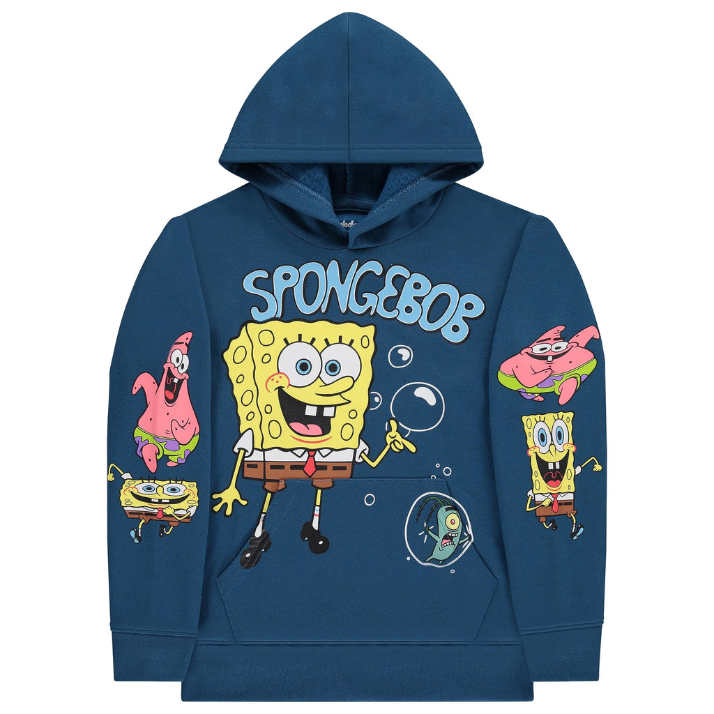 SpongeBob SquarePants Boys Pullover Hoodie - Little and Big Boys Sizes 4-20 Blue