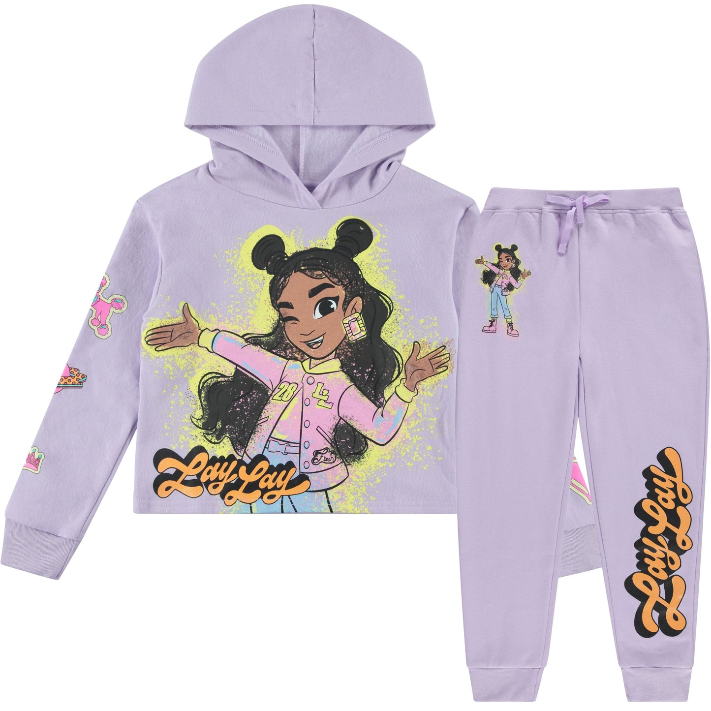 Nickelodeon Girls That Girl Lay Lay Pullover Hoodie and Jogger Sweatpants Clothing Set - Little and Big Girl Sizes 4-16