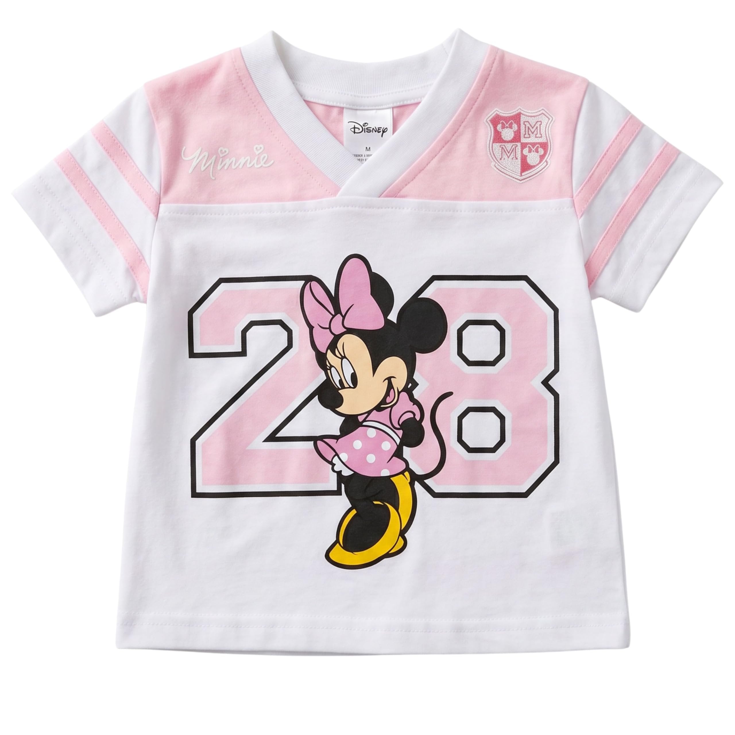 Disney Minnie Mouse Girls Soccer Jersey & Shorts Set, Pink 2-Piece Outfit, Toddler & Little Girls Sizes 2T-6X