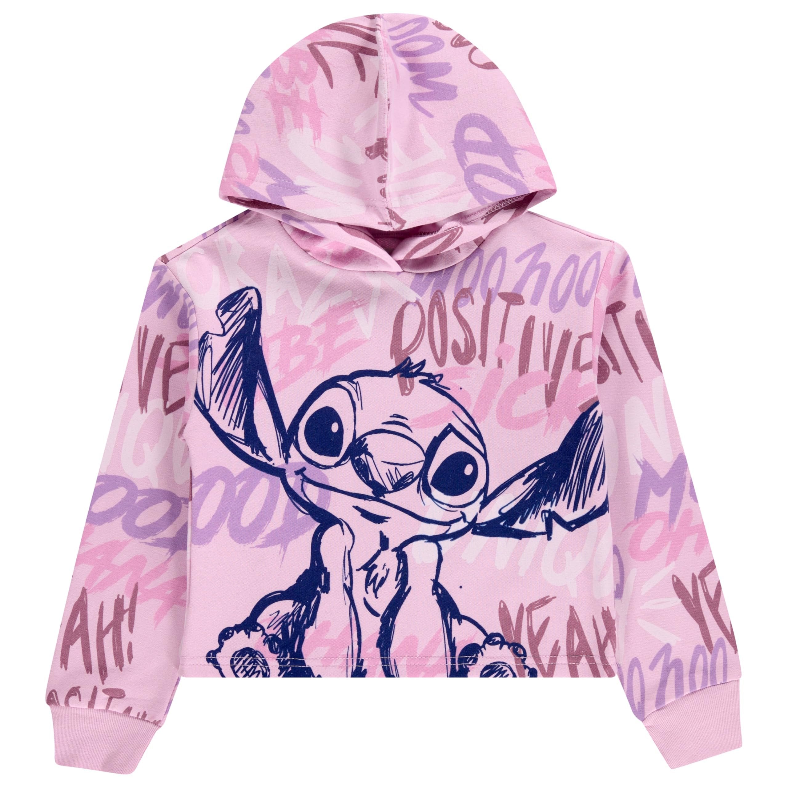 Disney Lilo & Stitch Girls Hoodie - Stitch Skimmer Pull Over Hoodie- Little and Big Girl Sizes 4-16